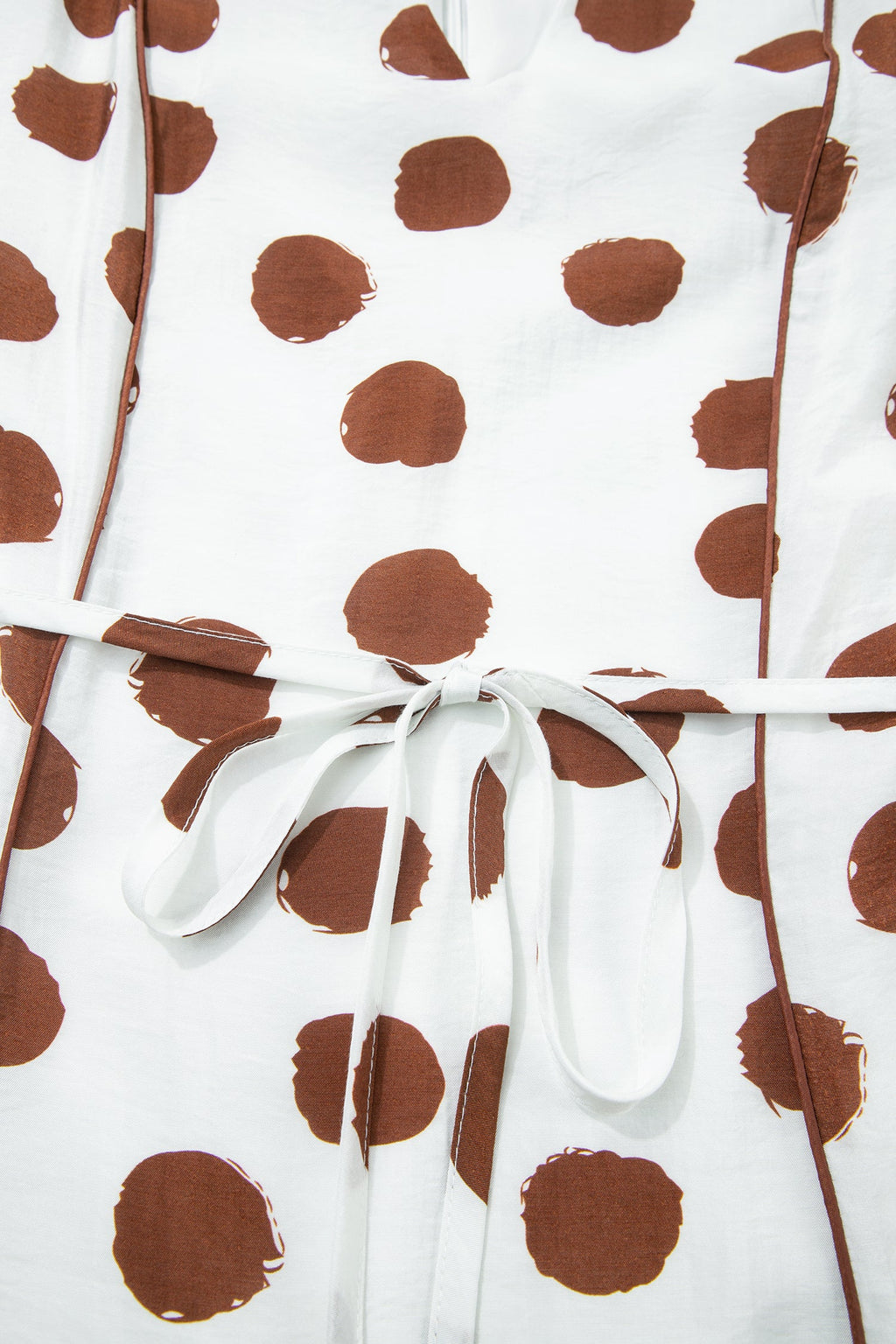 Polka Dot V-Neck Short Sleeve Midi Dress
