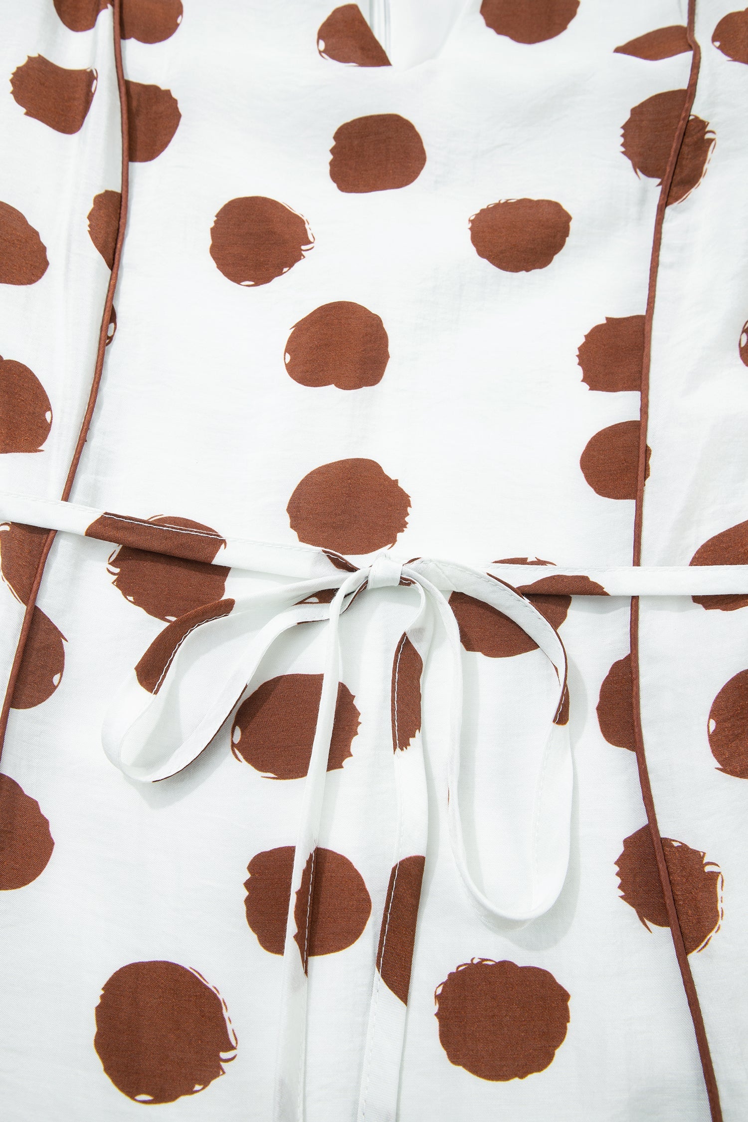 Polka Dot V-Neck Short Sleeve Midi Dress