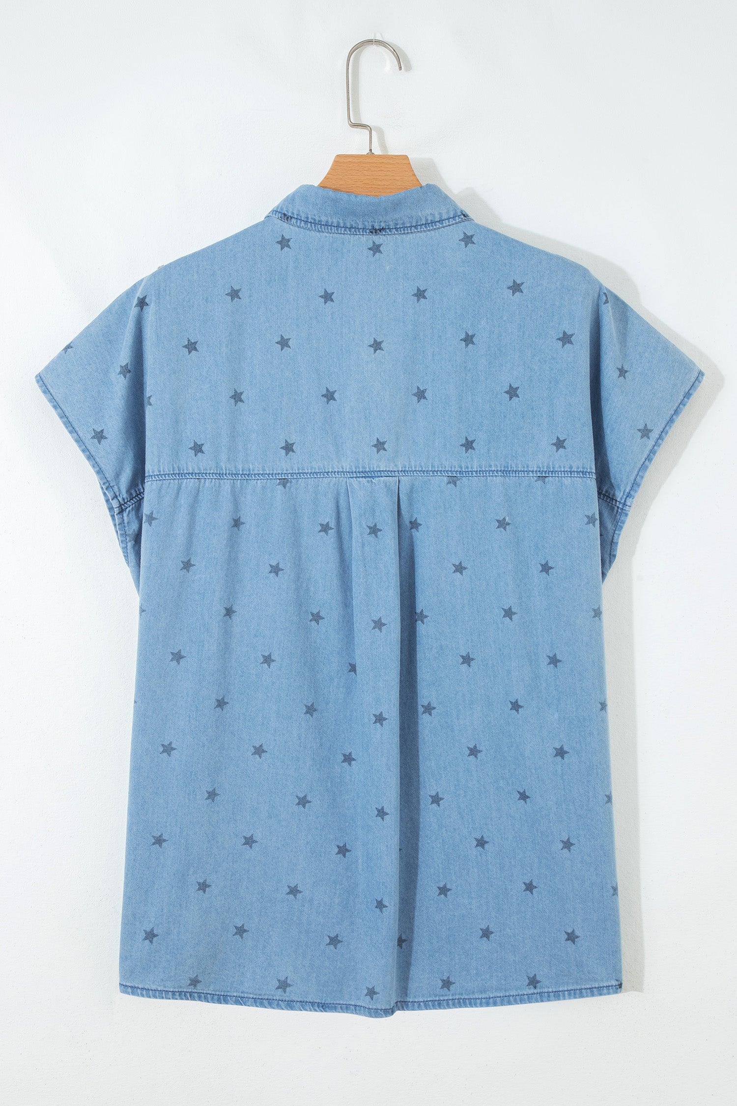 Star Denim Double Chest Pocket Short Sleeve Shirt
