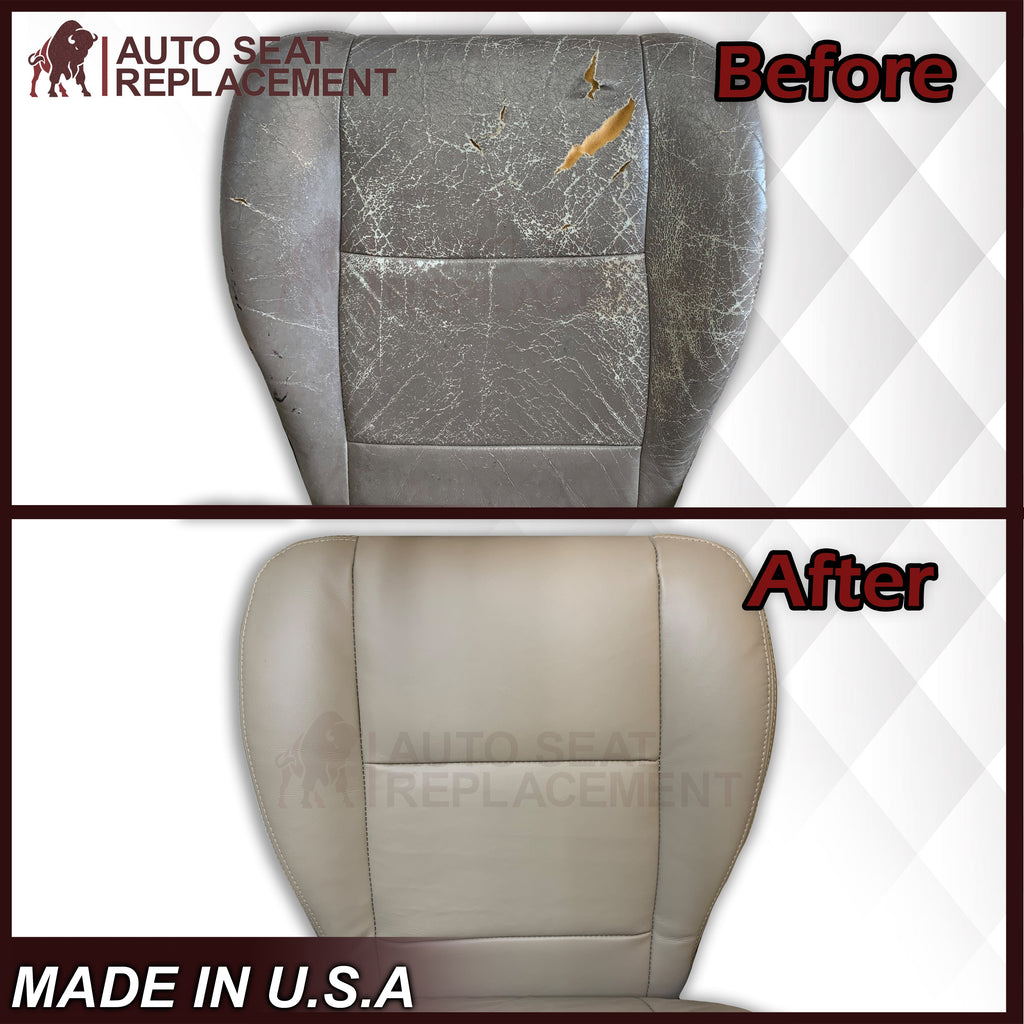 2000 - 2004 Toyota Tundra Driver OR Passenger Side Top and Bottom Replacement Seat Covers In Tan: Choose your material