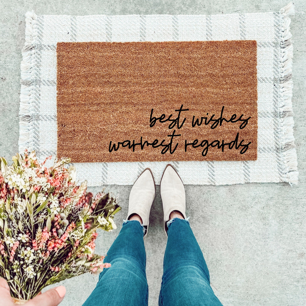 Best Wishes, Warmest Regards Doormat