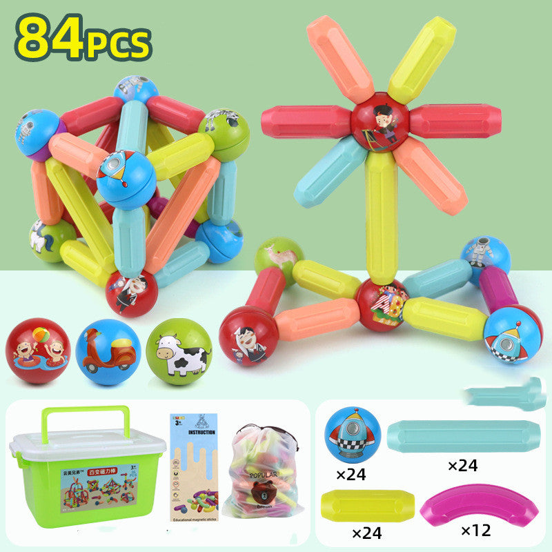 DIY Magnetic Construction Set – Creative Magnetic Rod Building Blocks for Kids