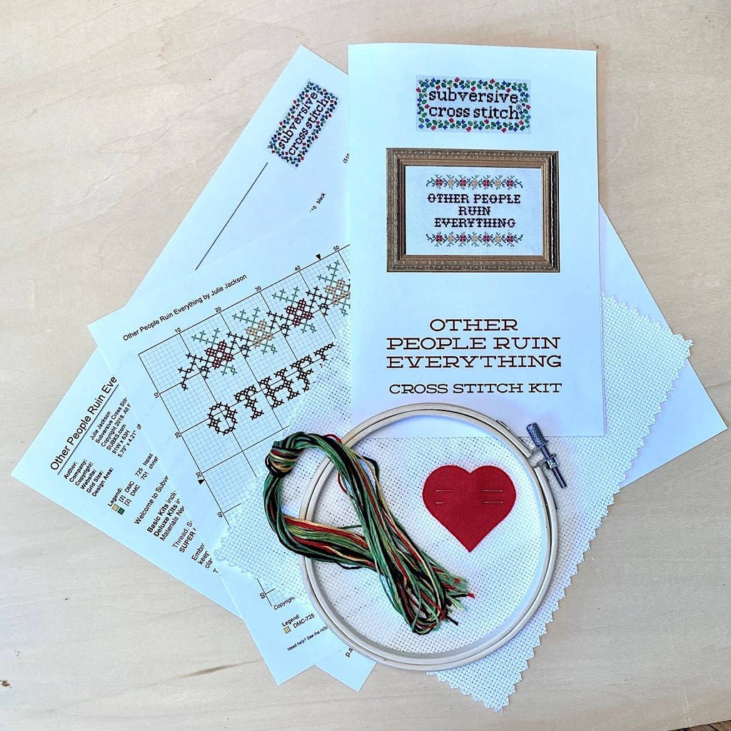 Deluxe Cross Stitch Kit – “Please Be Patient With Me… I’m From The 1900s” Funny Wagon Pattern