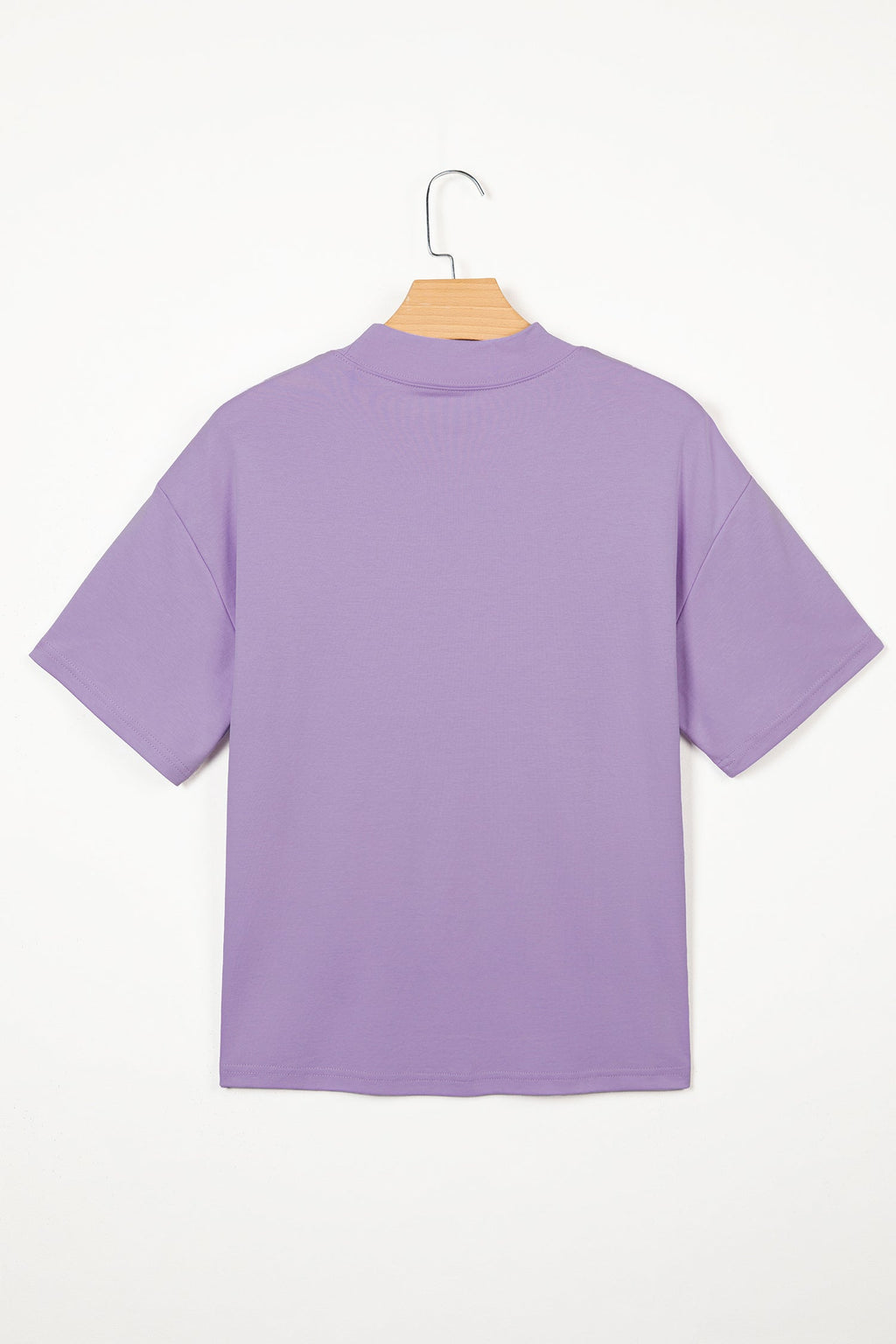 Oversized Solid Color High Neck Tee