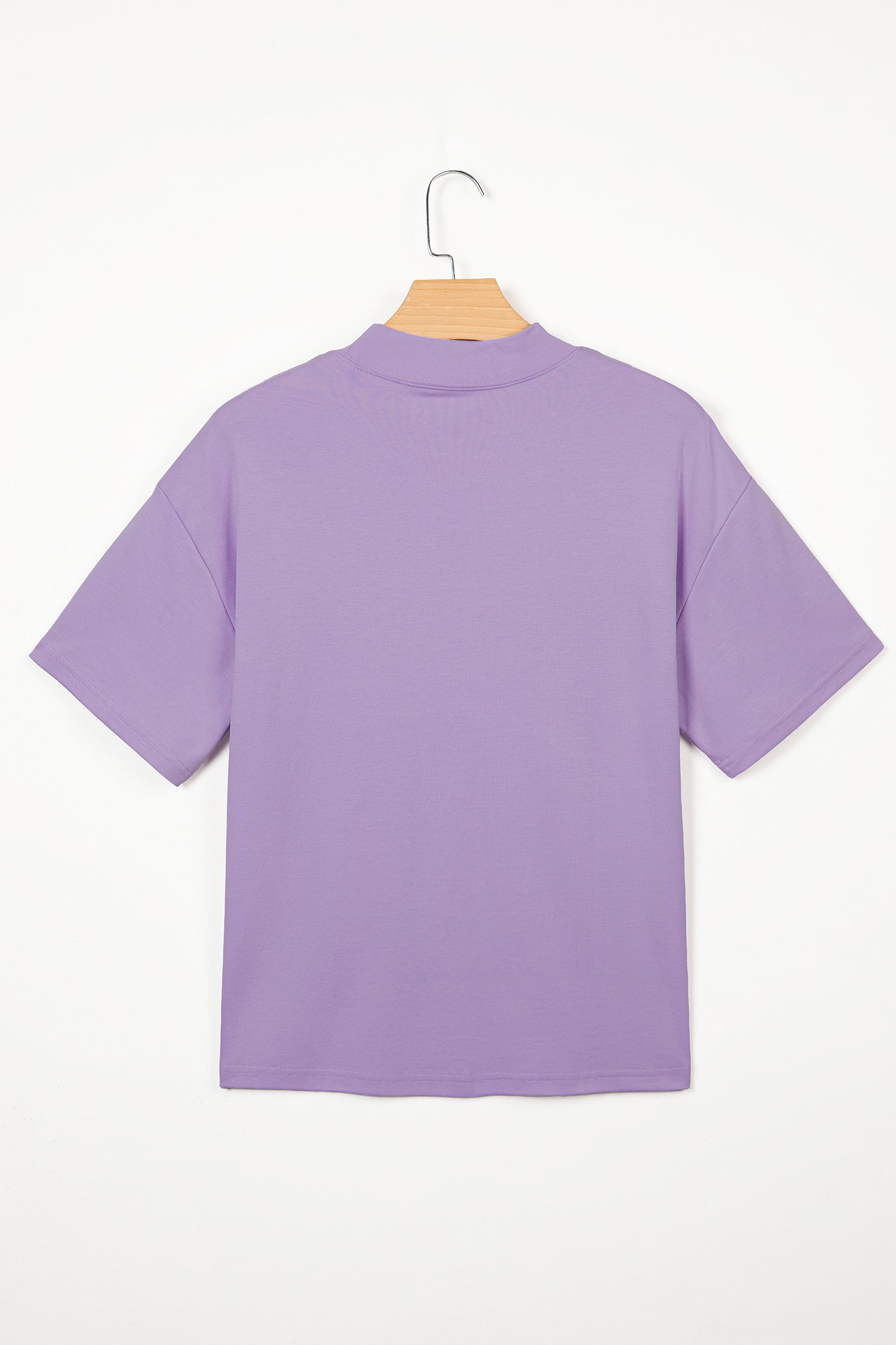 Oversized Solid Color High Neck Tee