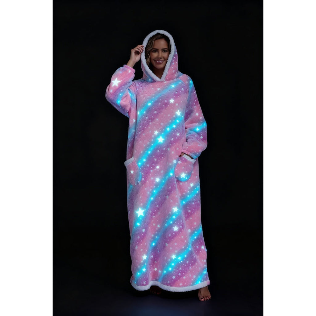 Oversized Wearable Hooded Blanket Glow In The Dark Print for Women