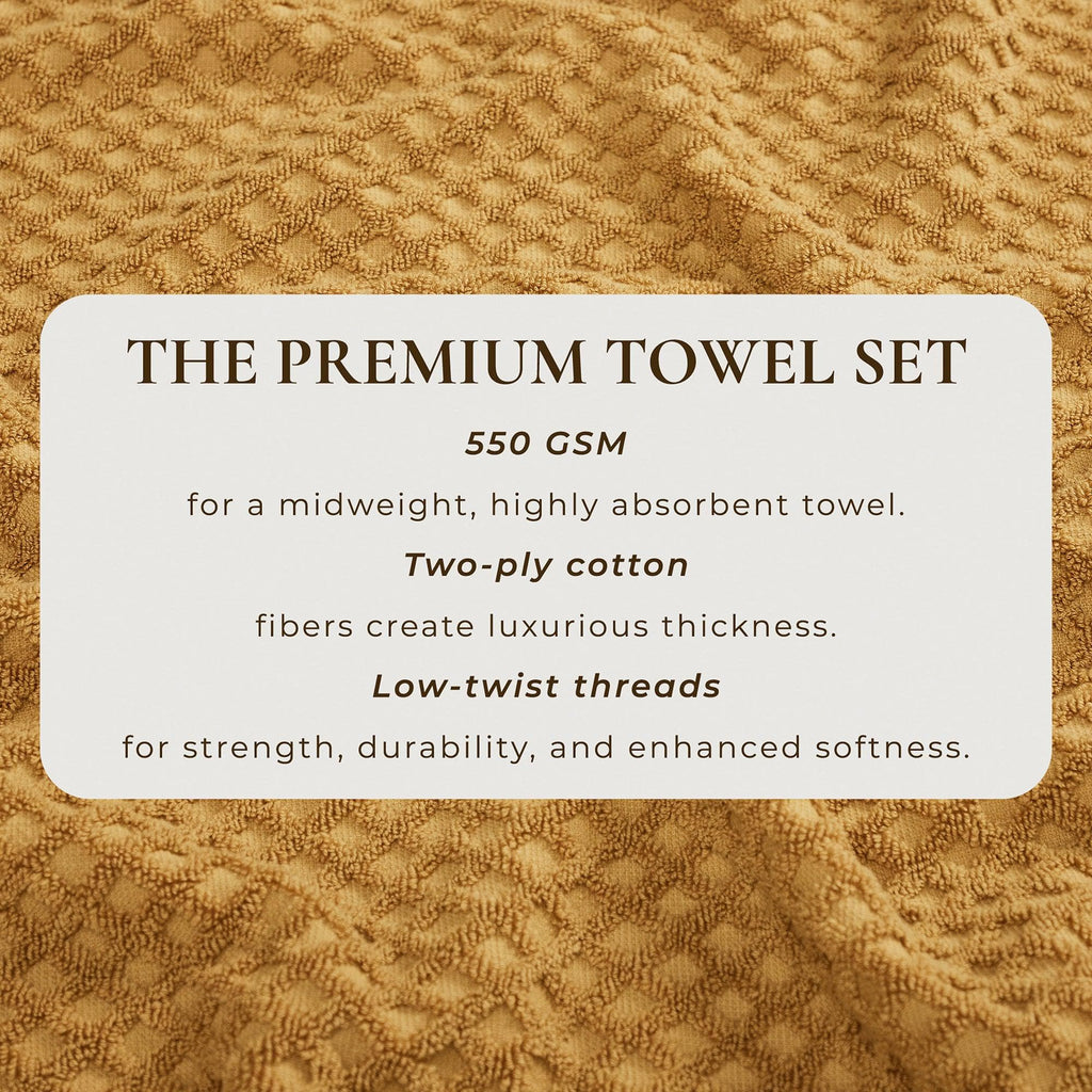 Cotton Diamond Waffle Weave Bath Towel Set - Grayson Collection