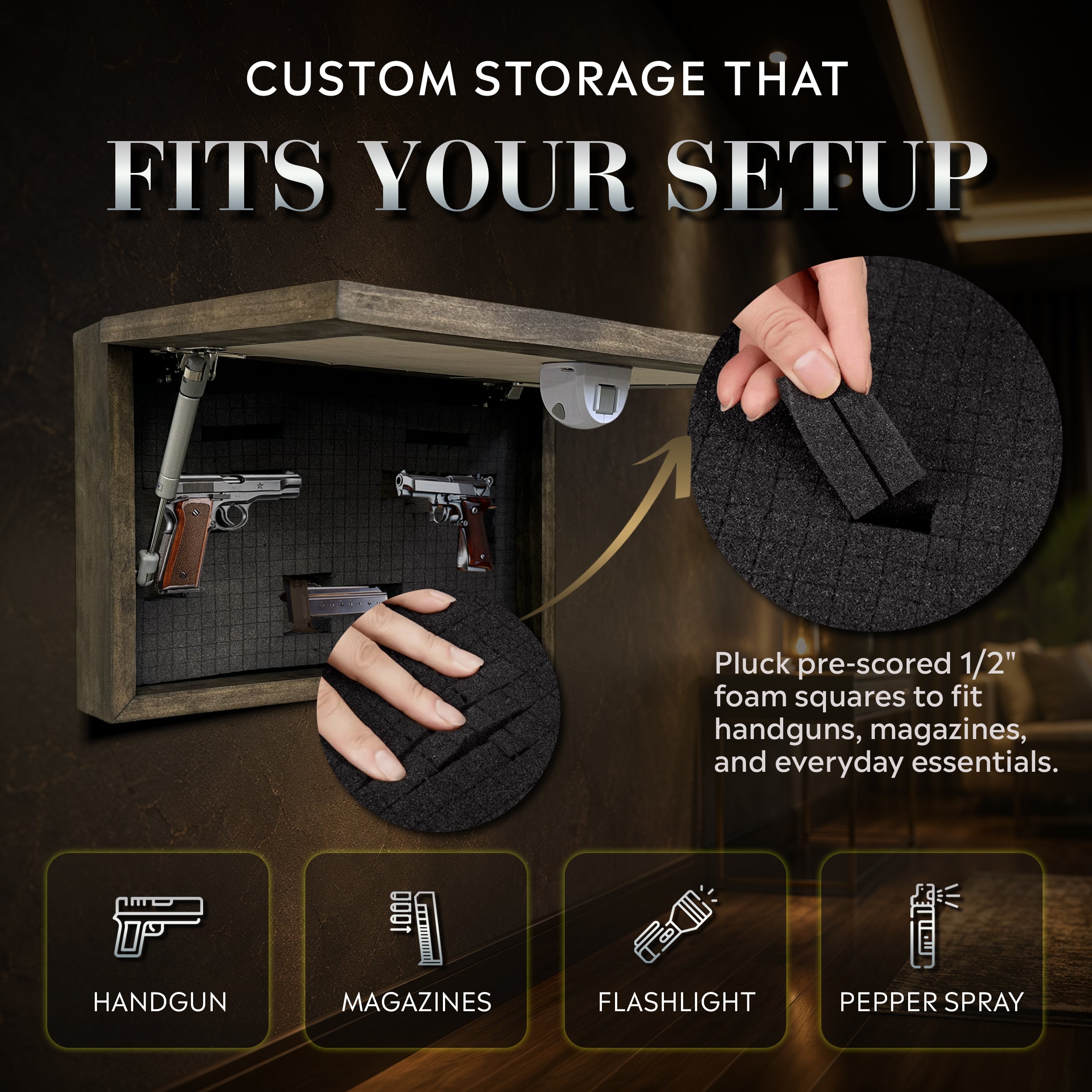Pointer Dog Pheasant Hunting Concealment Furniture Hidden Gun Storage Concealed Shelf