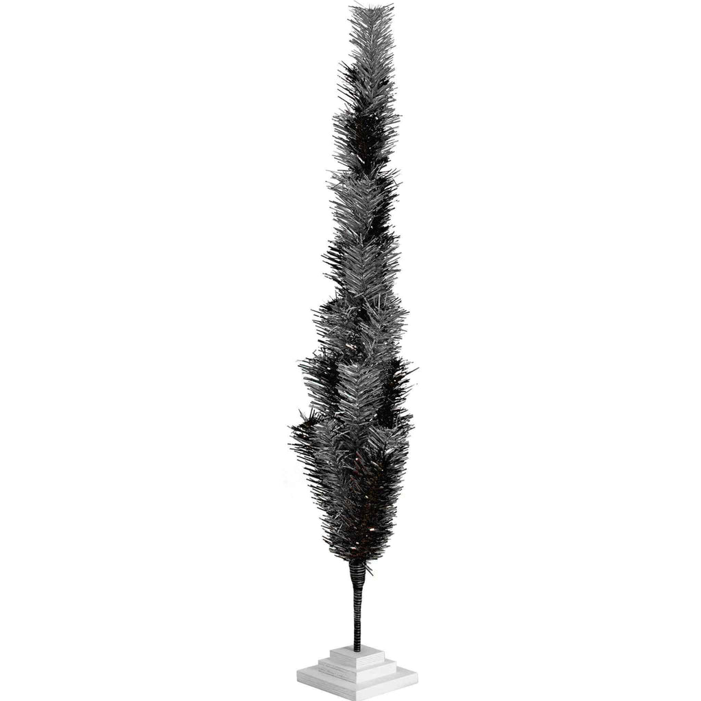 Black & Silver Mixed Tinsel Tree