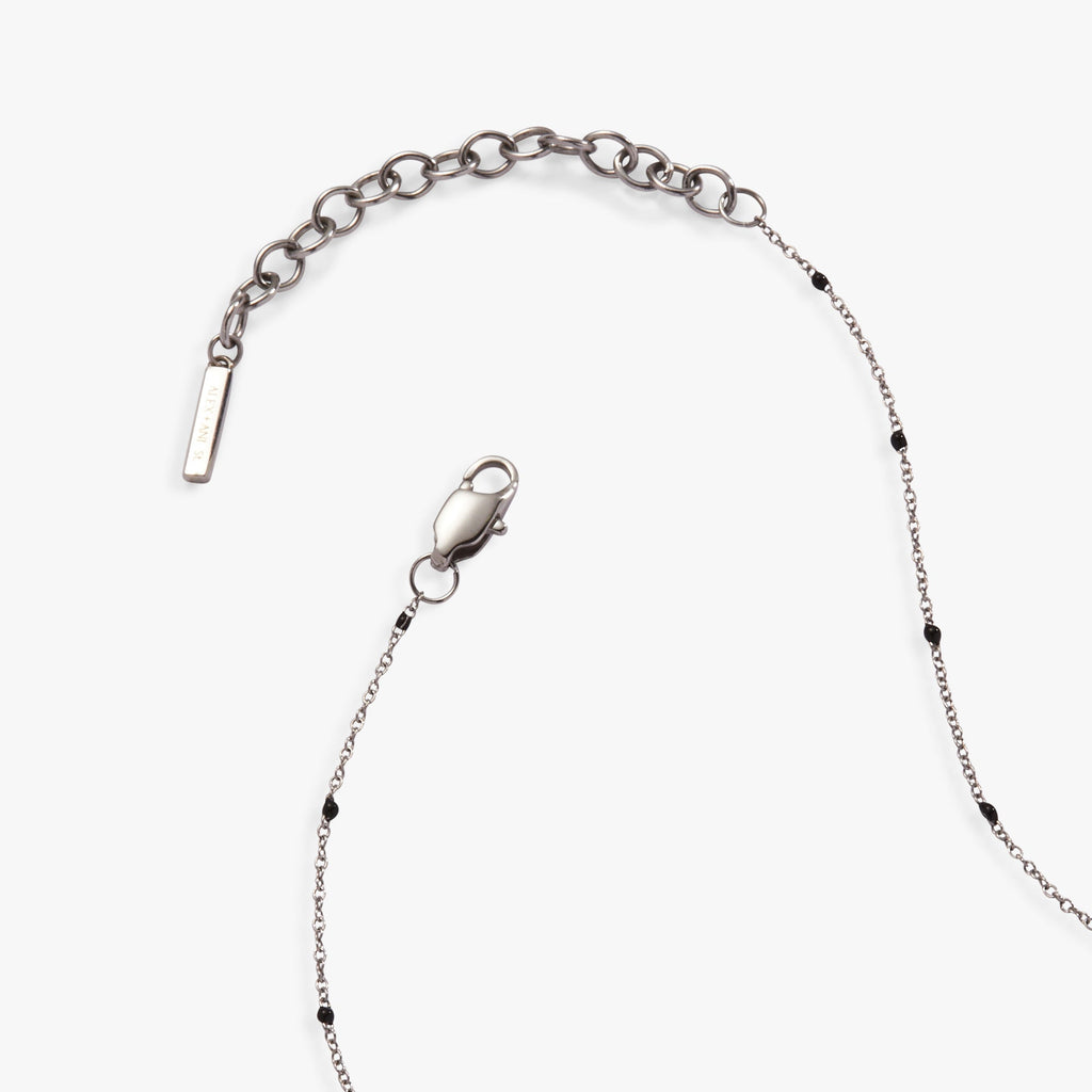 Enamel Black Dot Chain Necklace