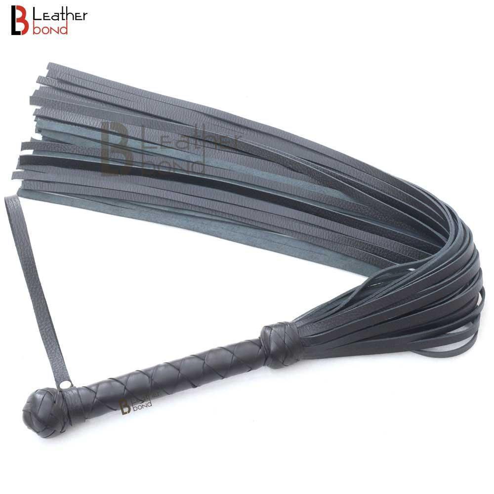 Real Cowhide Leather Flogger 50 Falls Heavy Duty Handle | Handcrafted BDSM Impact Whip