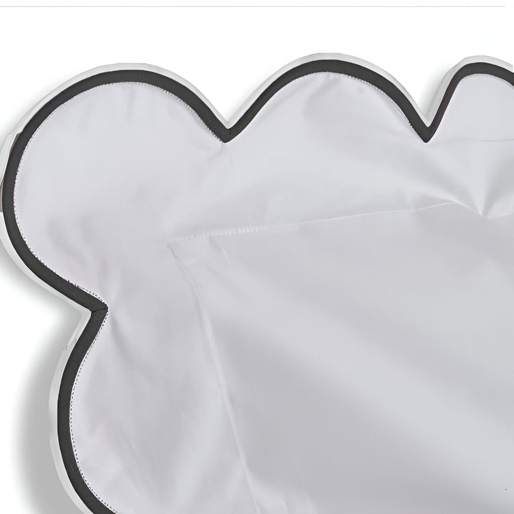 400TC Cotton Scallop Embroidery Sateen Solid Duvet Cover Set