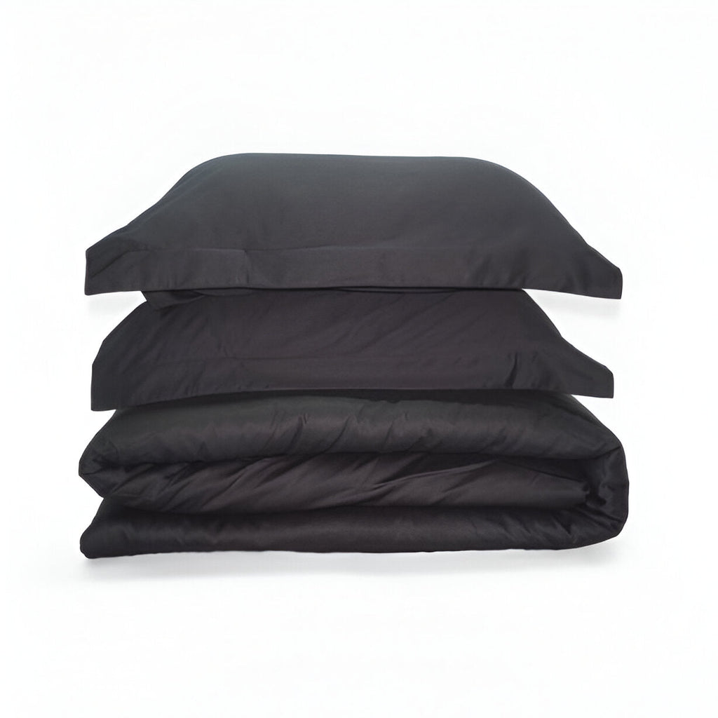 400TC Sateen Solid Cotton Round Duvet Cover Set