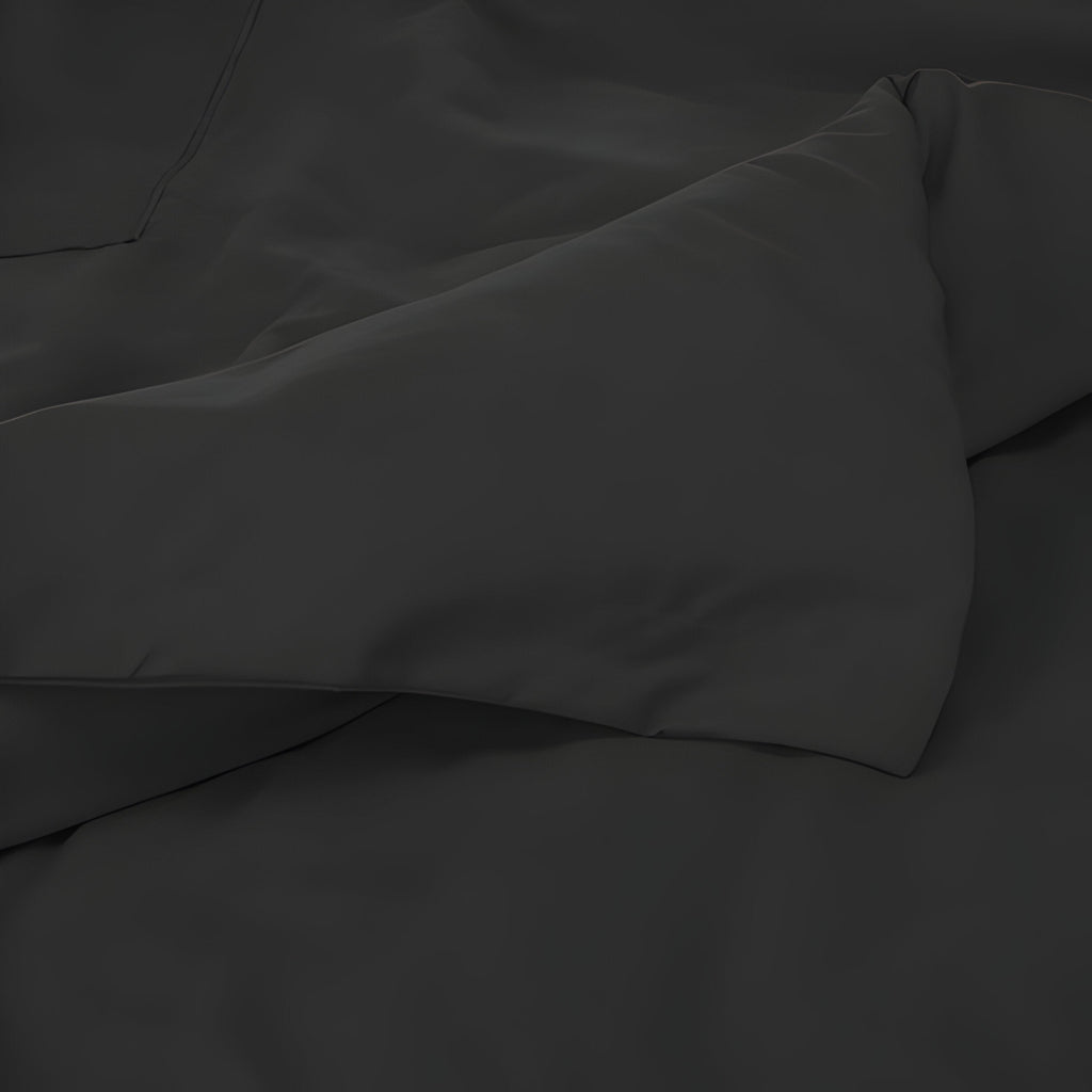 400TC Cotton Luxurious Single Embroidery Sateen Solid Duvet Cover Set