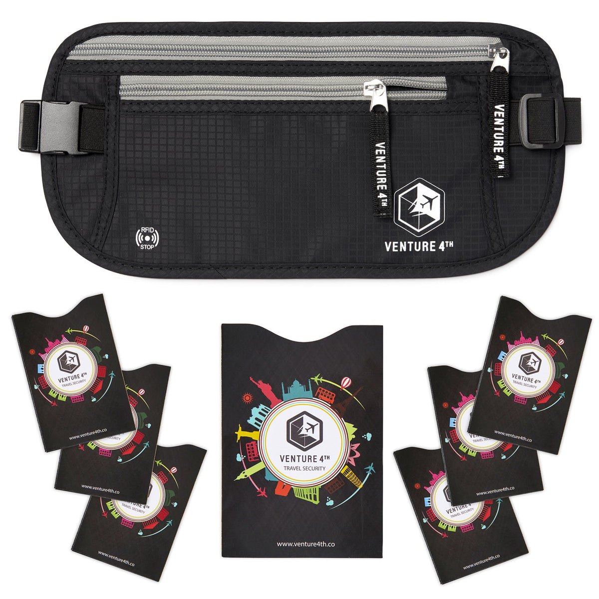 Travel Money Belt + RFID Sleeves