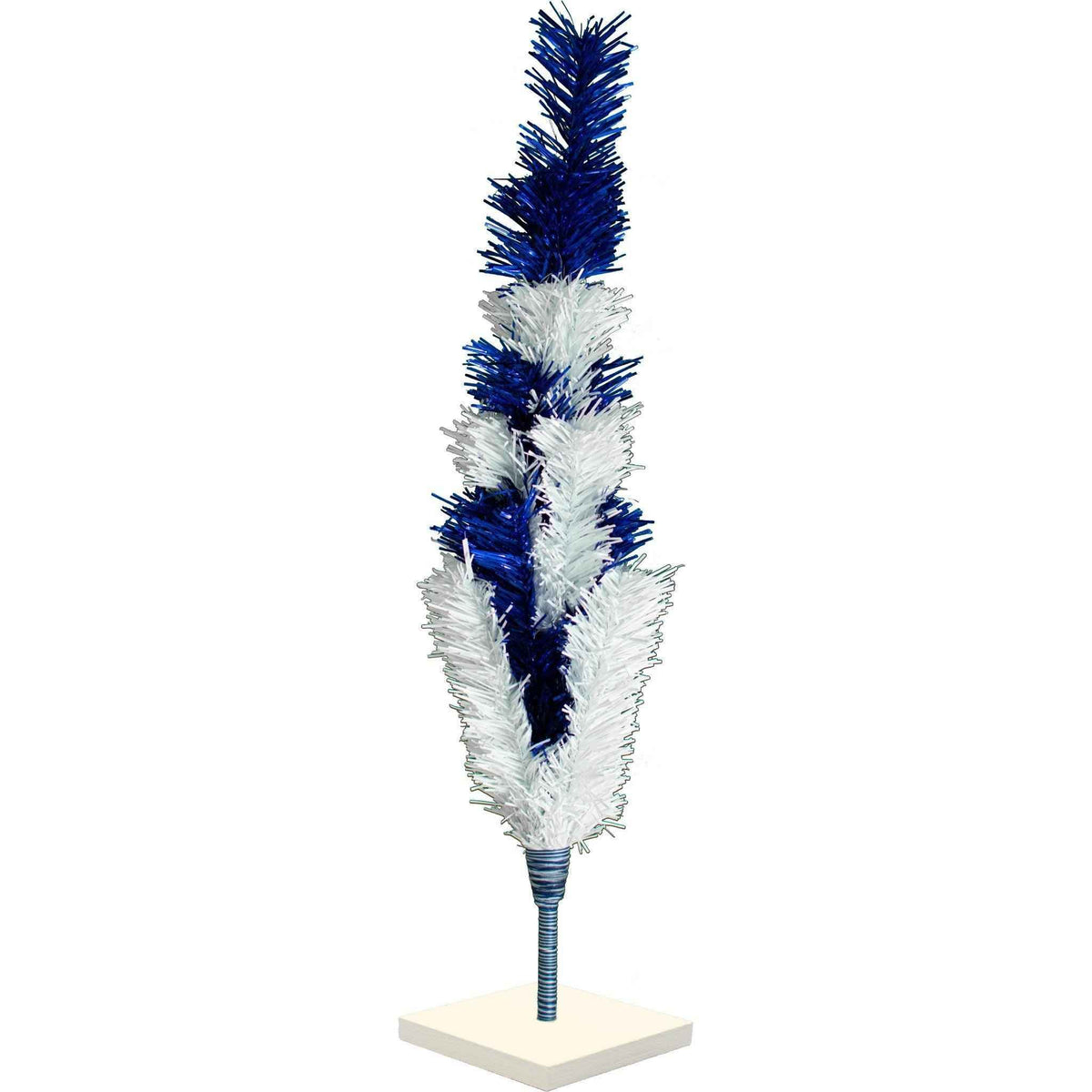 Blue & White Layered Tinsel Christmas Tree