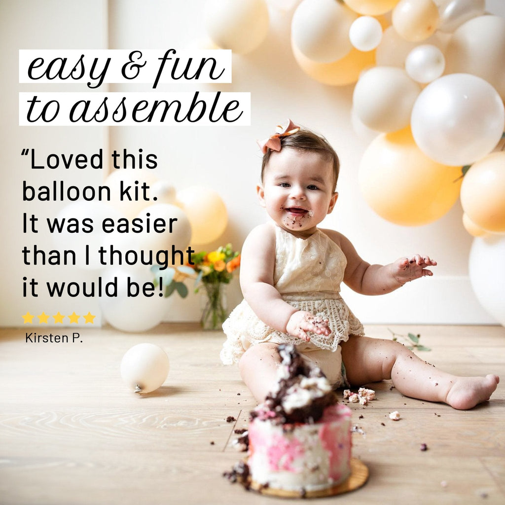 Neutral Boho Balloon Garland Kit – Blush, Linen & White