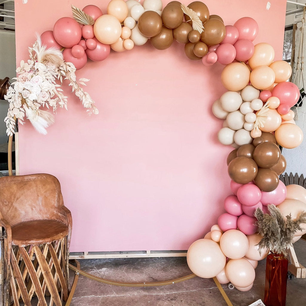 Moody Boho Rainbow Balloon Arch Kit – Dusty Rose + Mocha