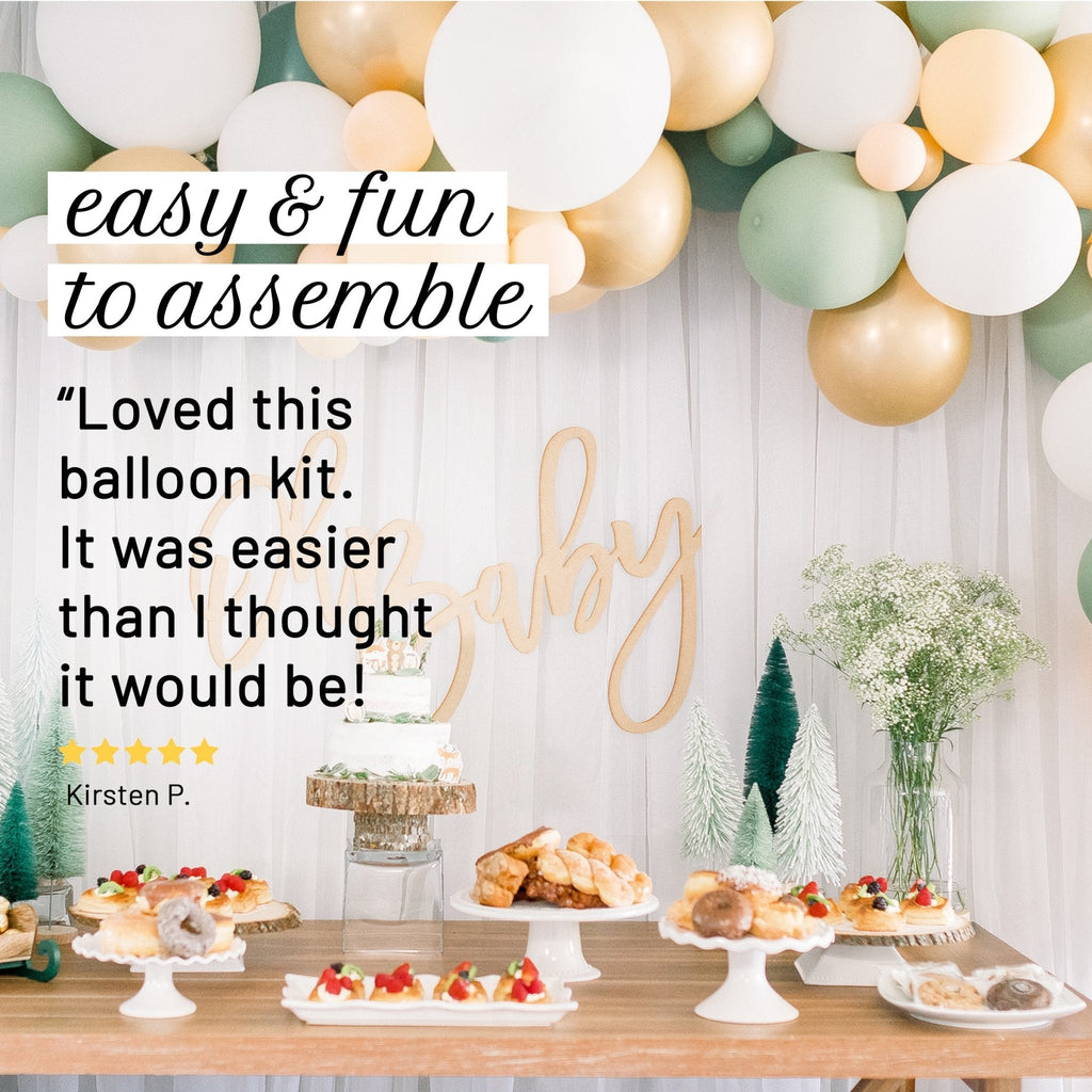 Boho Safari Balloon Garland Kit – Green, Gold, Blush