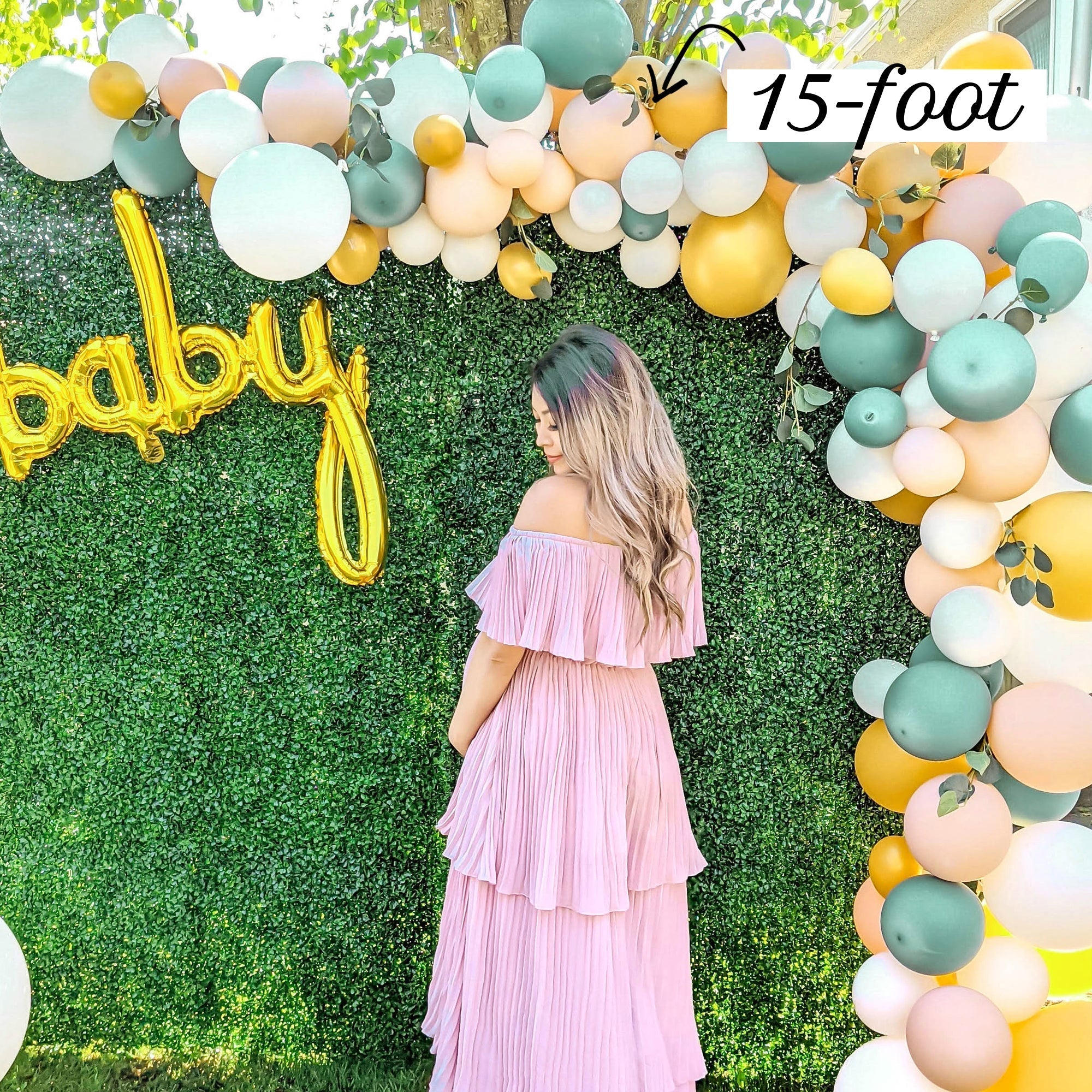 Boho Safari Balloon Garland Kit – Green, Gold, Blush