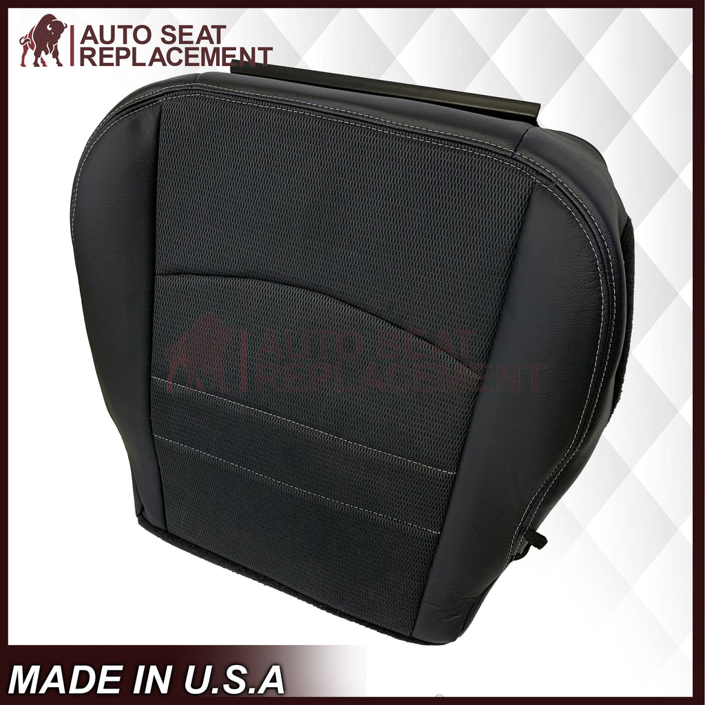 2013 - 2018 Dodge Ram Sport Bottom Dark Gray Cloth W/ Genuine Leather Seat Cover In Dark Gray