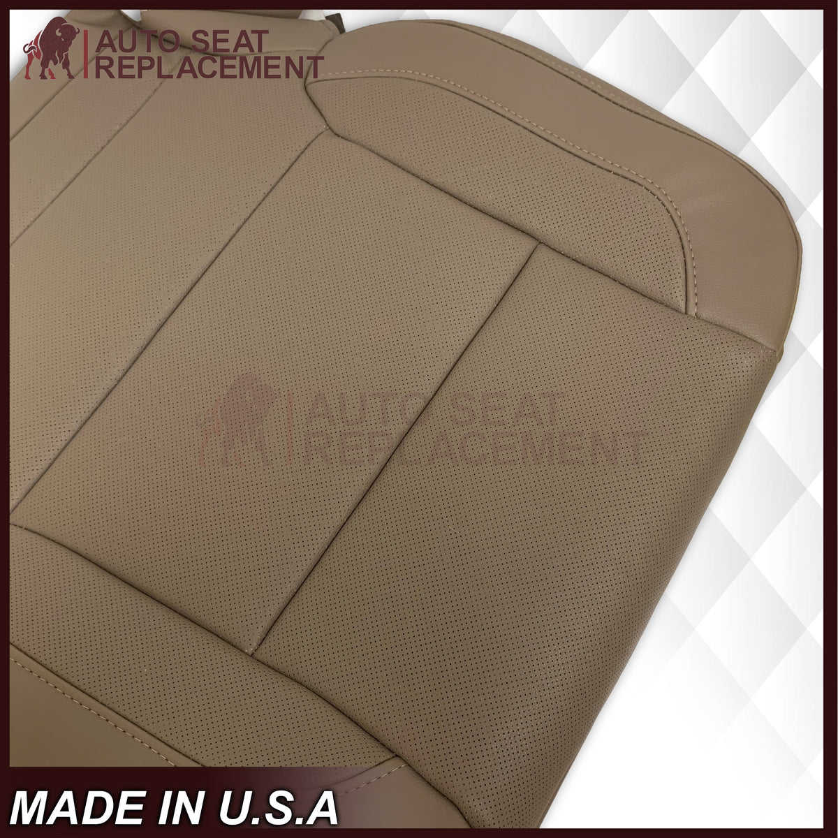 2014-2019 Chevy Silverado Tahoe Suburban & GMC Yukon PERFORATED Leather Seat Cover Replacement in Black, Gray, or Tan