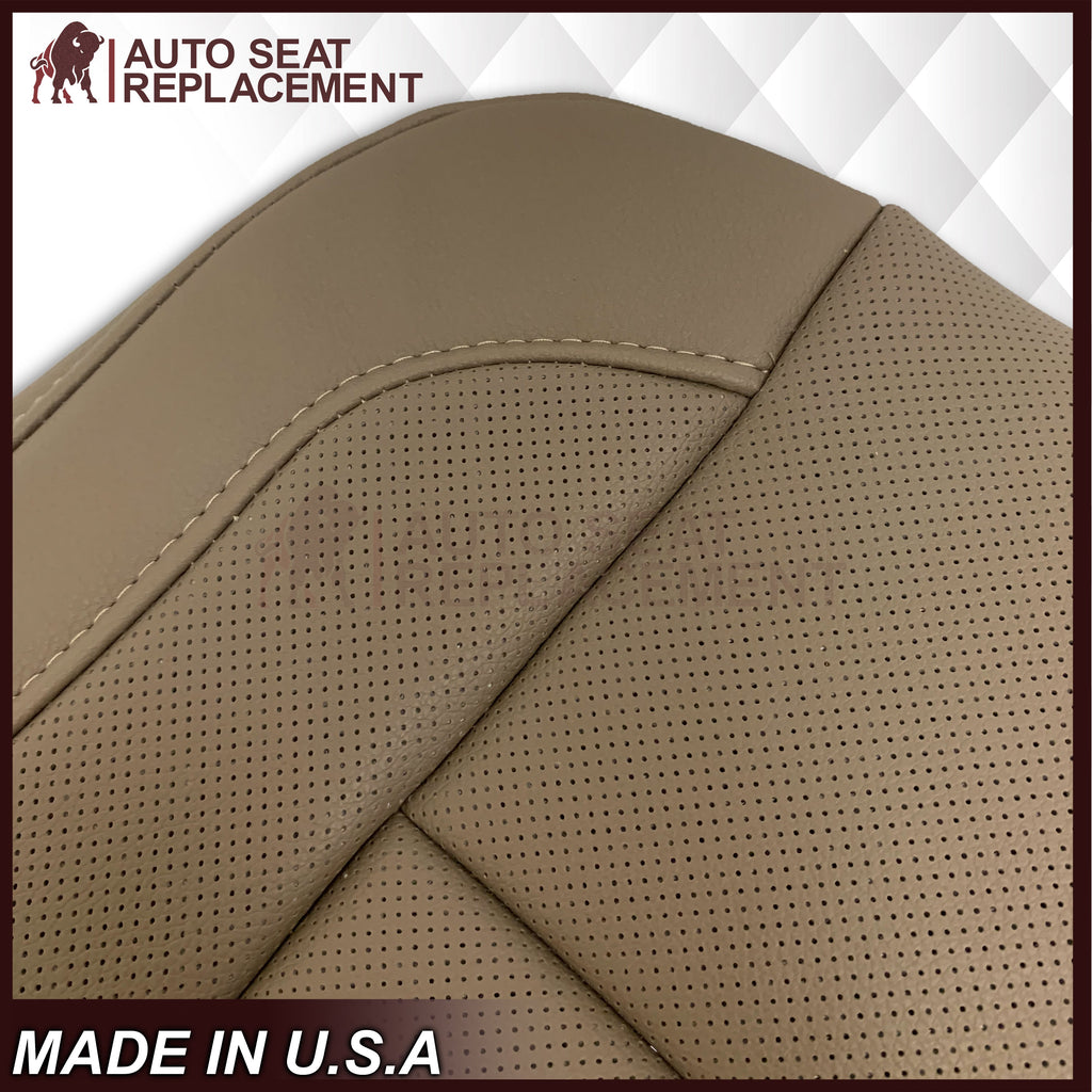 2014-2019 Chevy Silverado Tahoe Suburban & GMC Yukon PERFORATED Leather Seat Cover Replacement in Black, Gray, or Tan