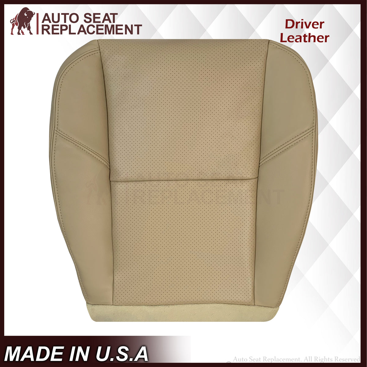 2009-2014 Cadillac Escalade Perforated Seat Cover in Light Cashmere Tan: Choose From Variation