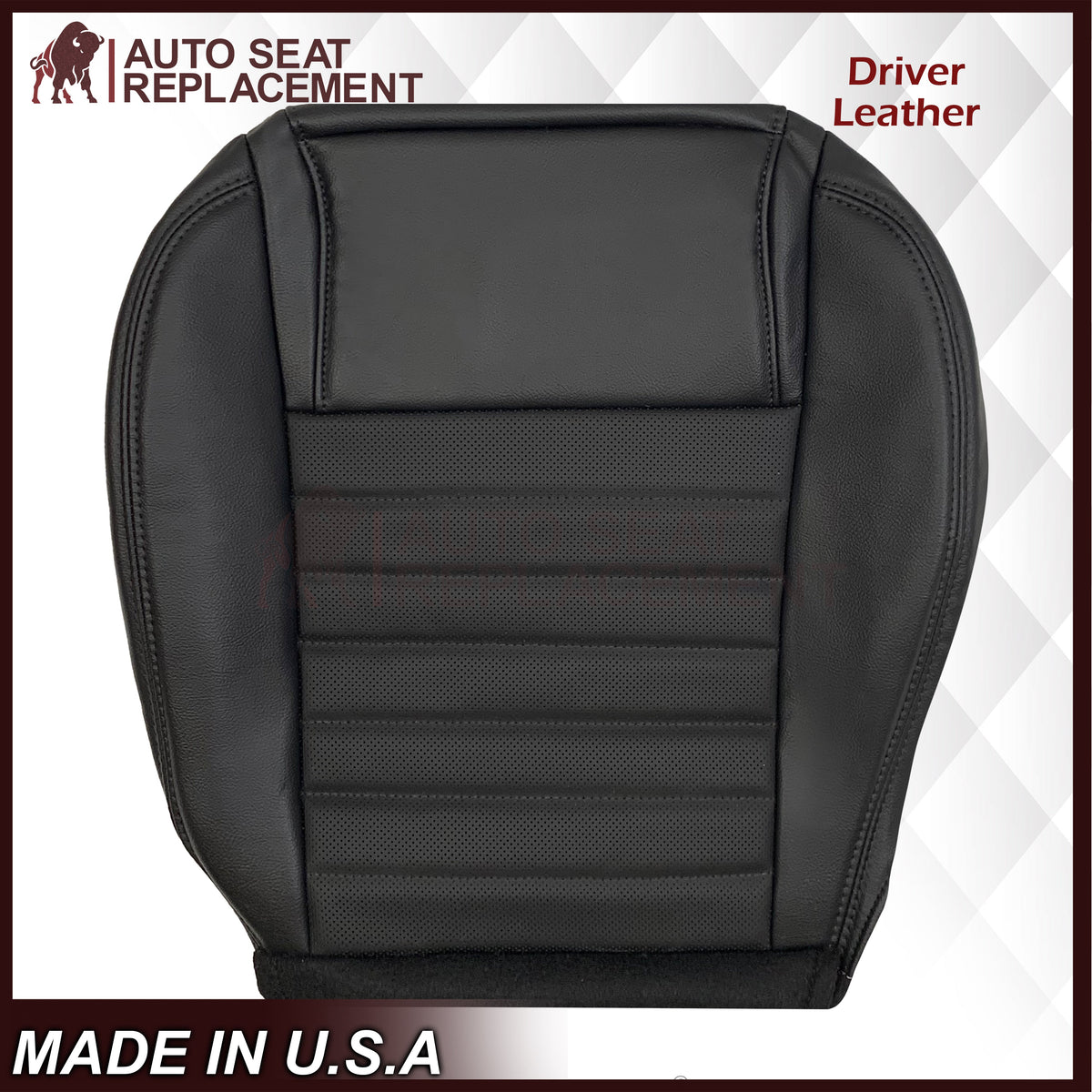 2005-2009 Ford Mustang GT V8 Convertible Replacement Seat Covers In Dark Charcoal: Black