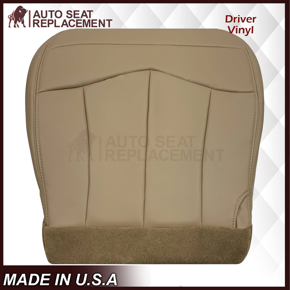 1999-2003 Ford F150 Lariat Replacement Seat Cover in Tan: Choose Leather or Vinyl
