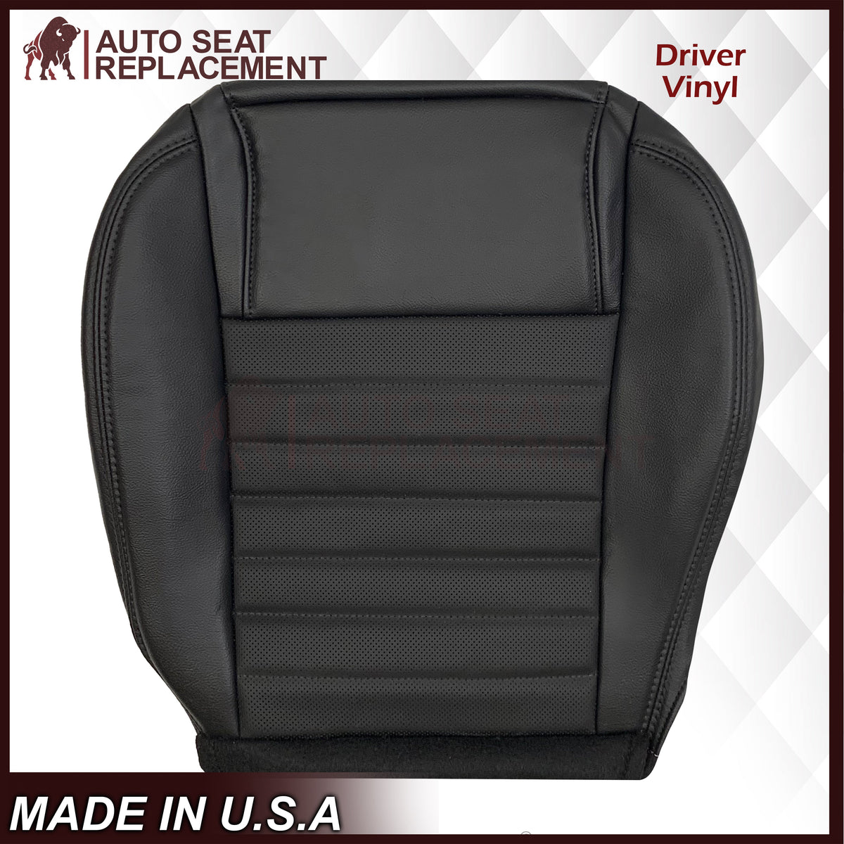 2005-2009 Ford Mustang GT V8 Convertible Replacement Seat Covers In Dark Charcoal: Black