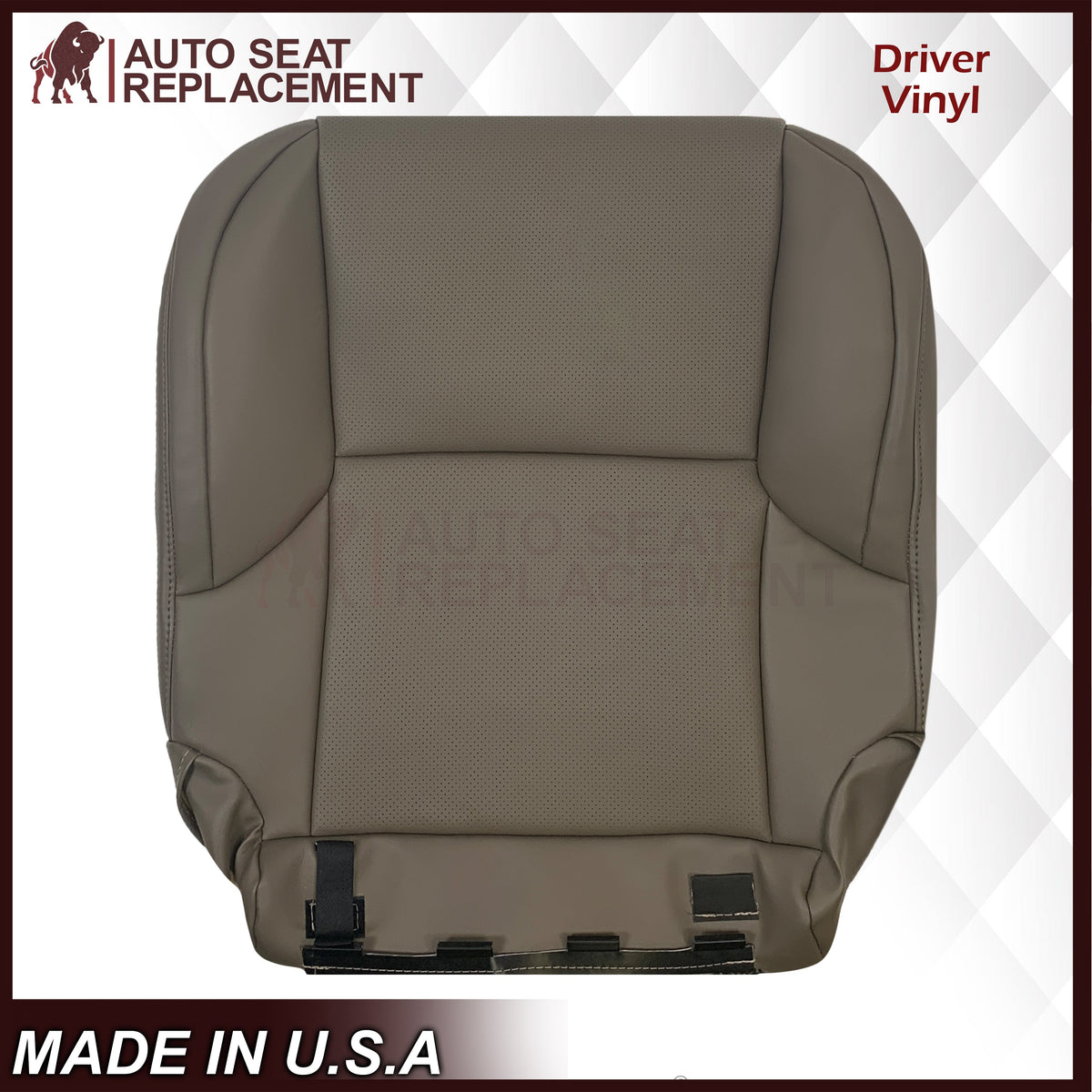 2010-2021 Lexus GX460 Replacement Perforated Synthetic Leather Top or Bottom Seat Cover: Dark Tan Perforated