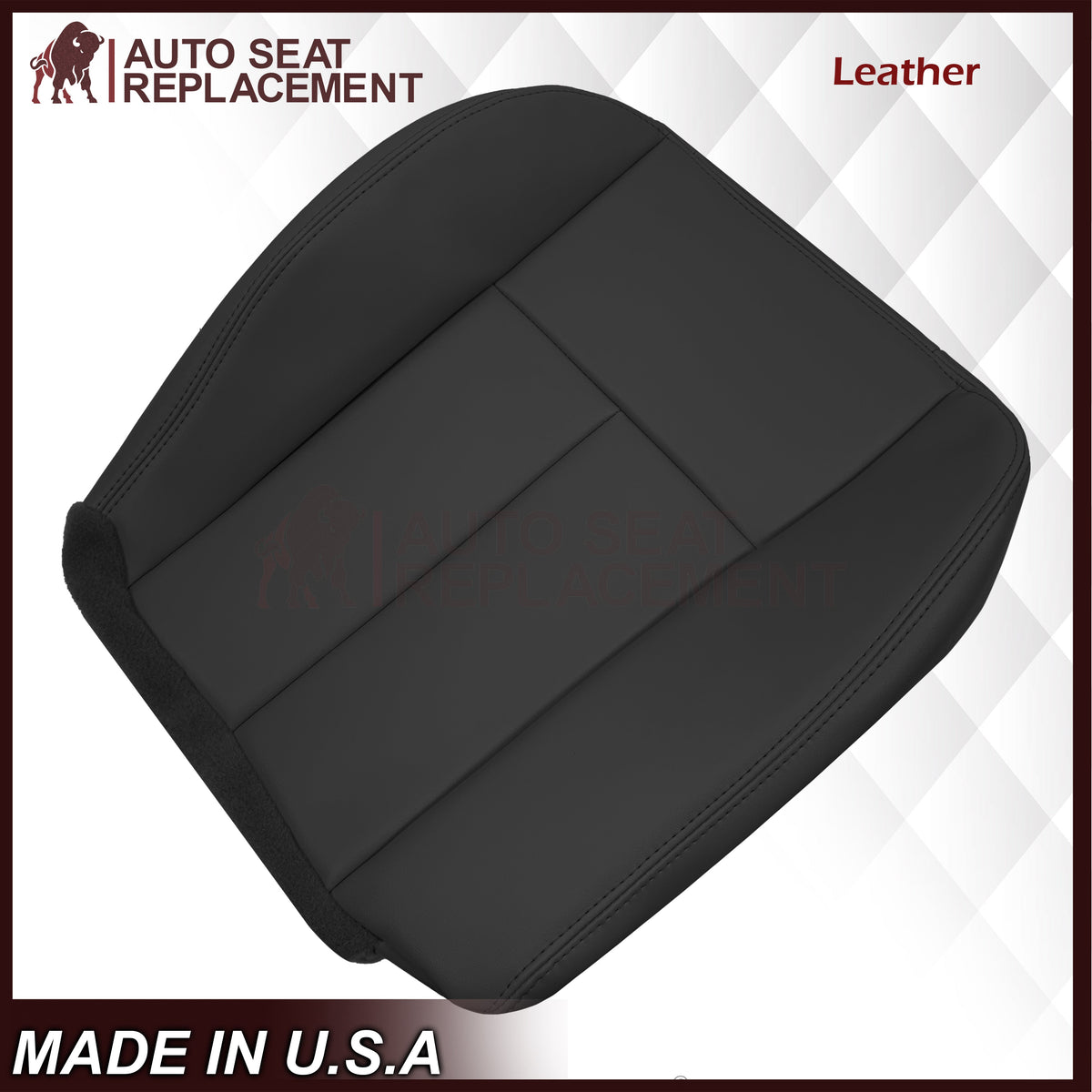 2005 to 2009 For Saab 9-7X SUV Front Base Bottom Syn. Leather Seat Cover In Black