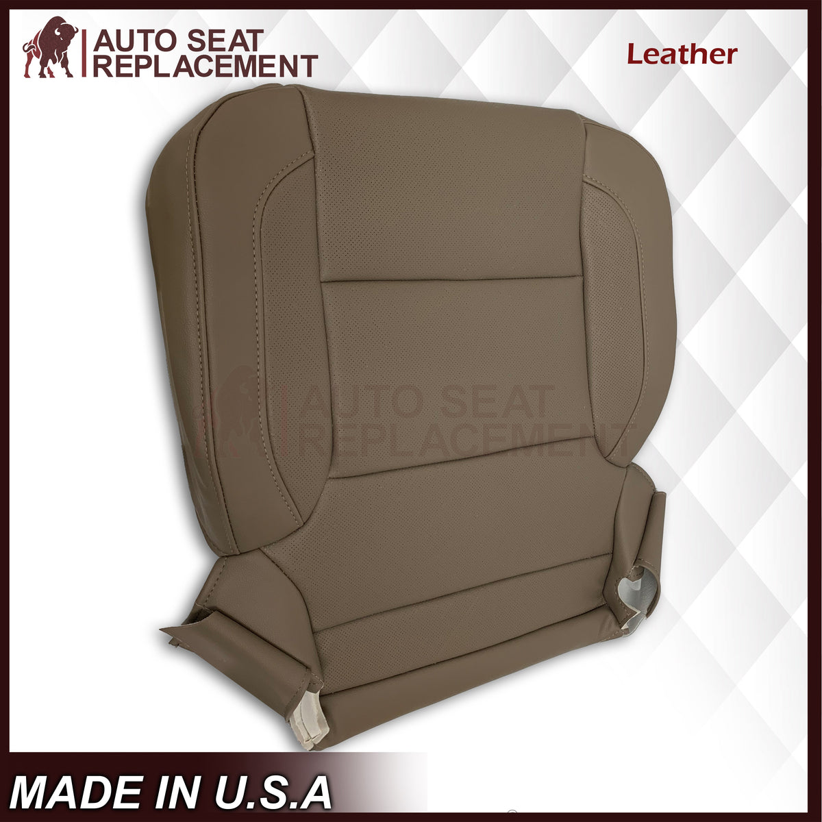 2014-2019 Chevy Silverado Tahoe Suburban & GMC Yukon PERFORATED Leather Seat Cover Replacement in Black, Gray, or Tan