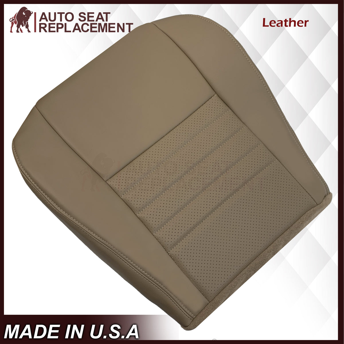 1999-2004 Ford Mustang GT V8 Replacement Cowhide Leather OR Synthetic Leather Seat Cover: Tan, Perforated
