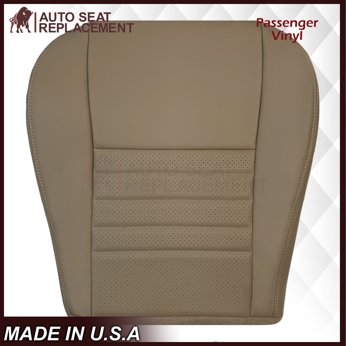 1999-2004 Ford Mustang GT V8 Replacement Cowhide Leather OR Synthetic Leather Seat Cover: Tan, Perforated