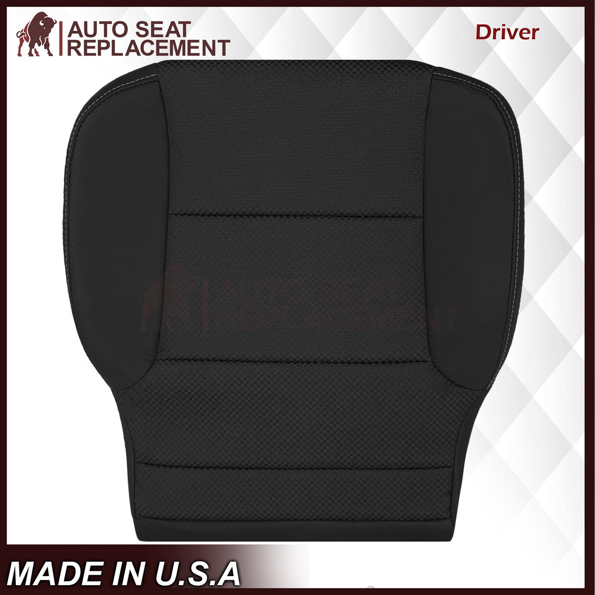 2014-2019 GMC Sierra W/T Base Work Truck Replacement Cloth Seat Cover: Black