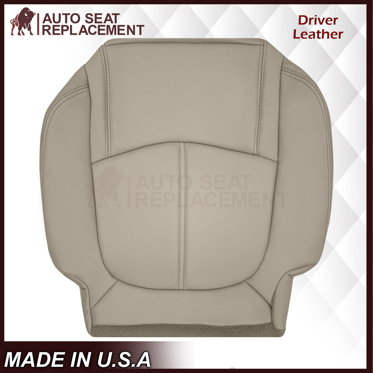 2008-2012 Buick Enclave Second Row Bottom Replacement Seat Covers In Tan: Choose Leather or Syn. Leather