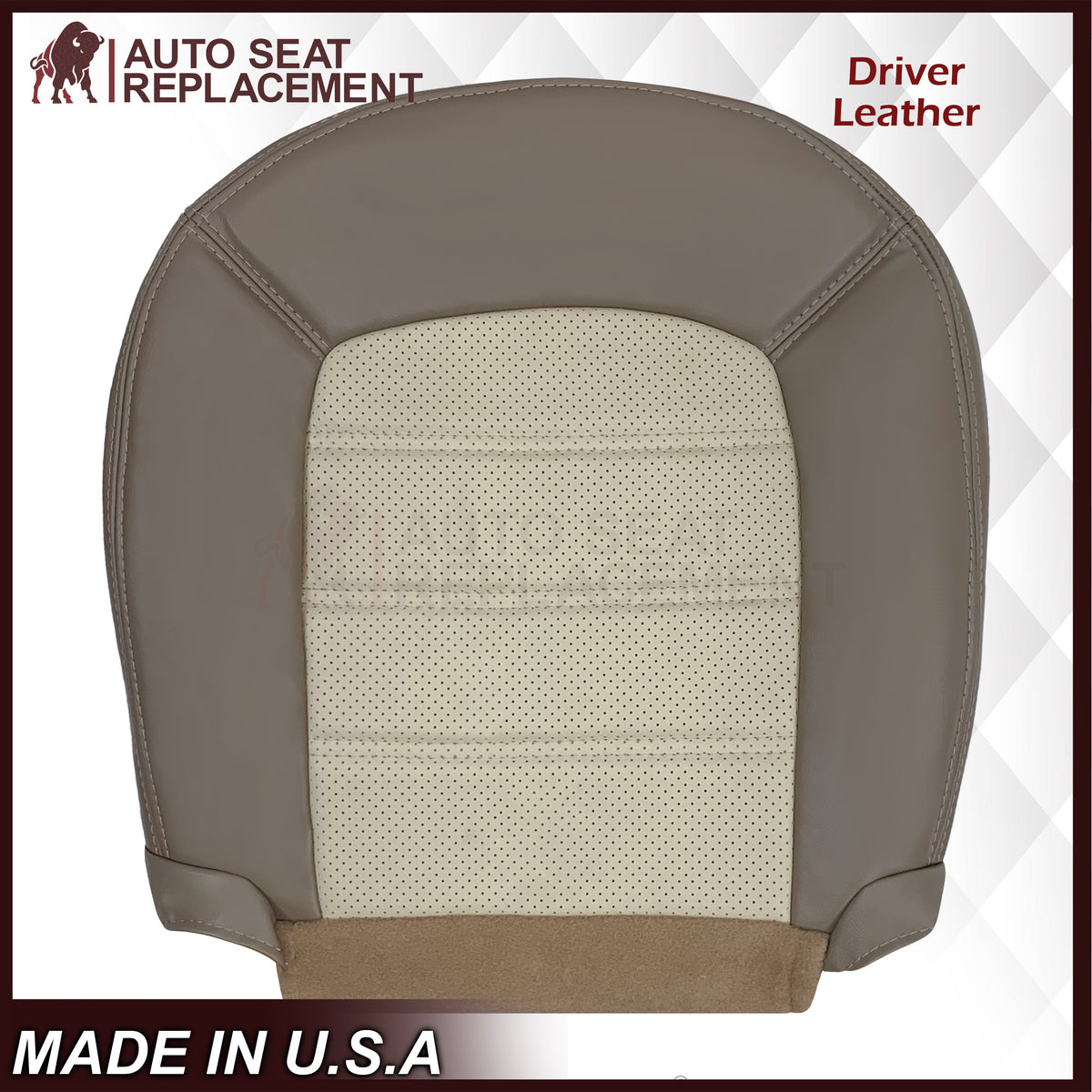 2002 - 2005 Ford Explorer Eddie Bauer Perforated Replacement Seat Cover In 2-Tone Tan
