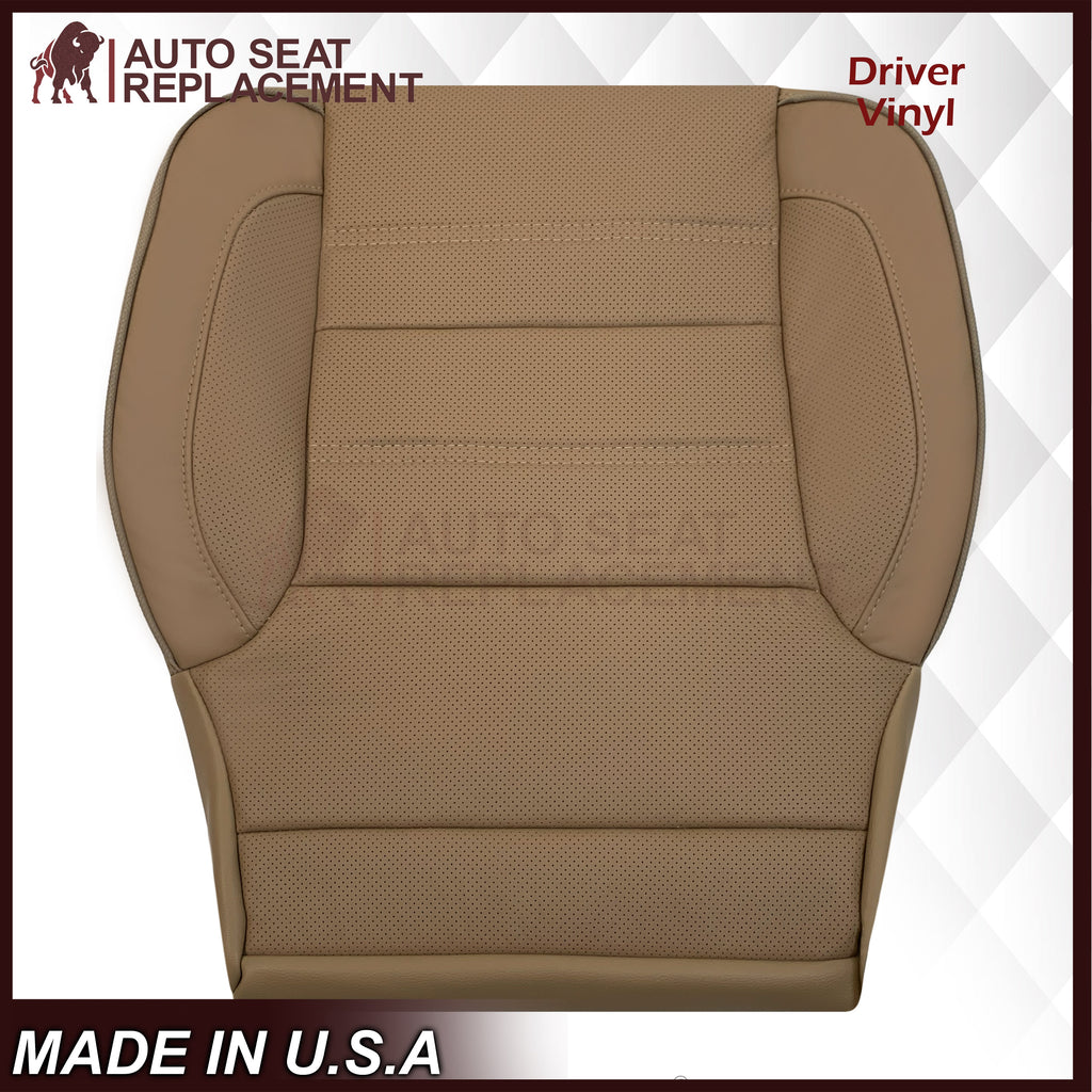 2014-2019 GMC Sierra Denali Perforated Genuine Leather Replacement Seat Cover In Dune Tan