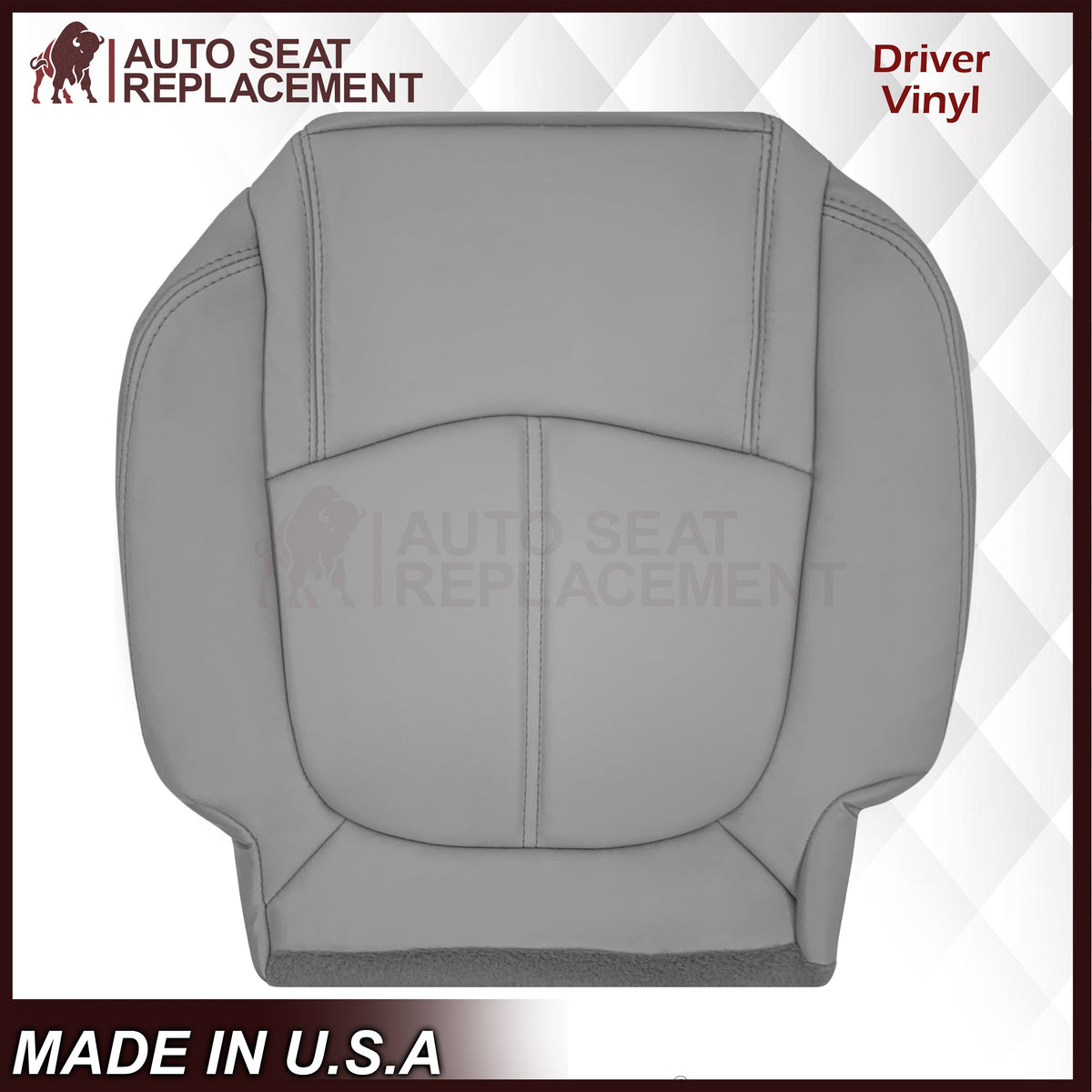 2009-2012 Chevrolet Traverse LT/LTZ Second Row Driver or Passenger Replacement Seat Cover: Non-Perforated, Gray