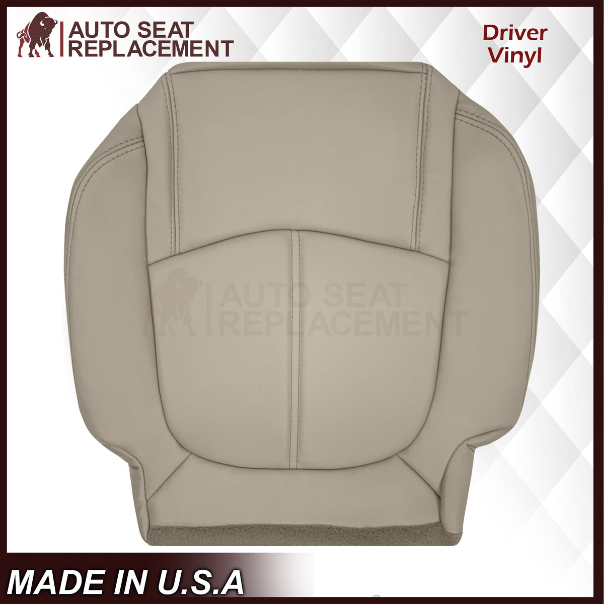 2008-2012 Buick Enclave Second Row Bottom Replacement Seat Covers In Tan: Choose Leather or Syn. Leather