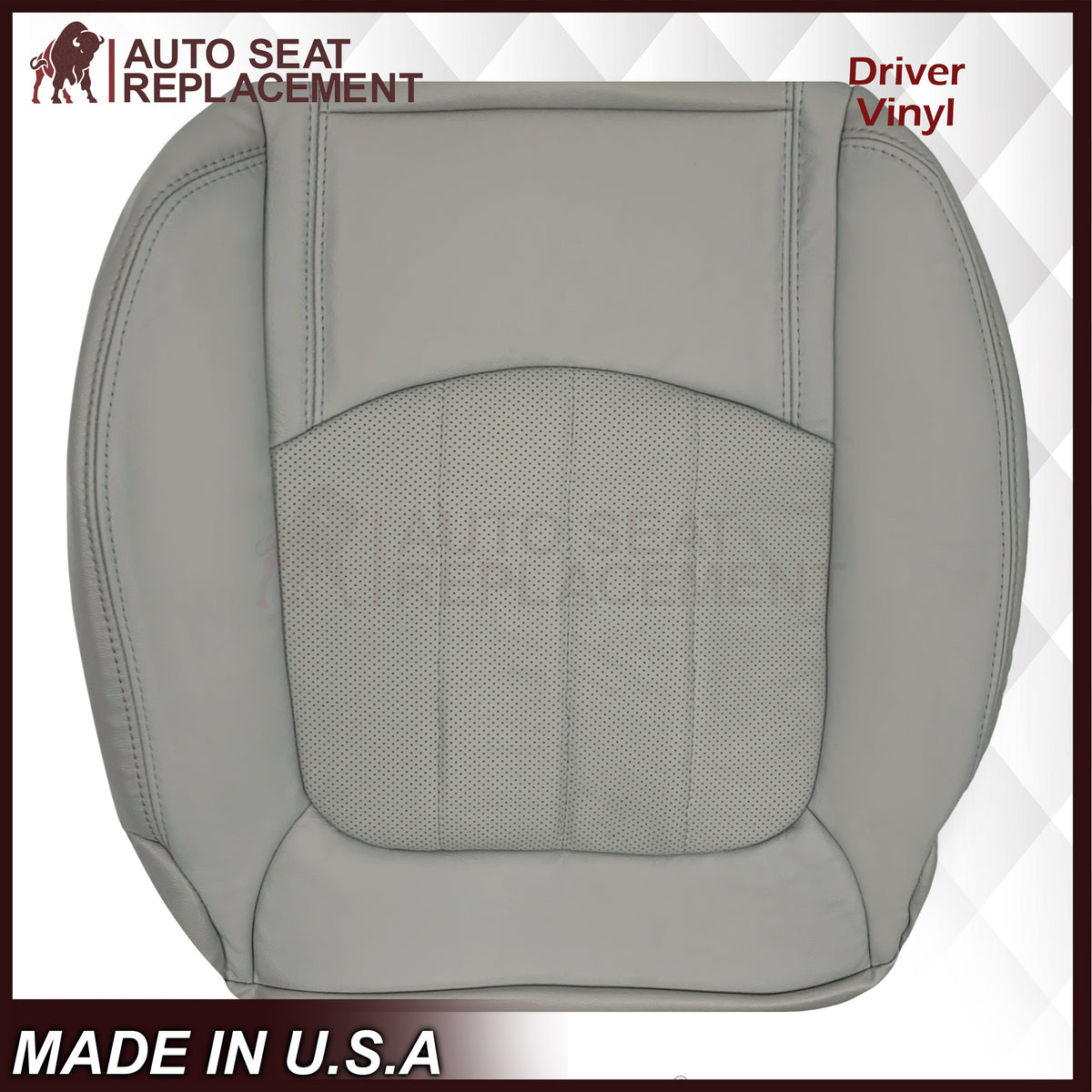 2009-2012 Chevrolet Traverse LT/LTZ Driver or Passenger Replacement Seat Cover: Perforated, Gray