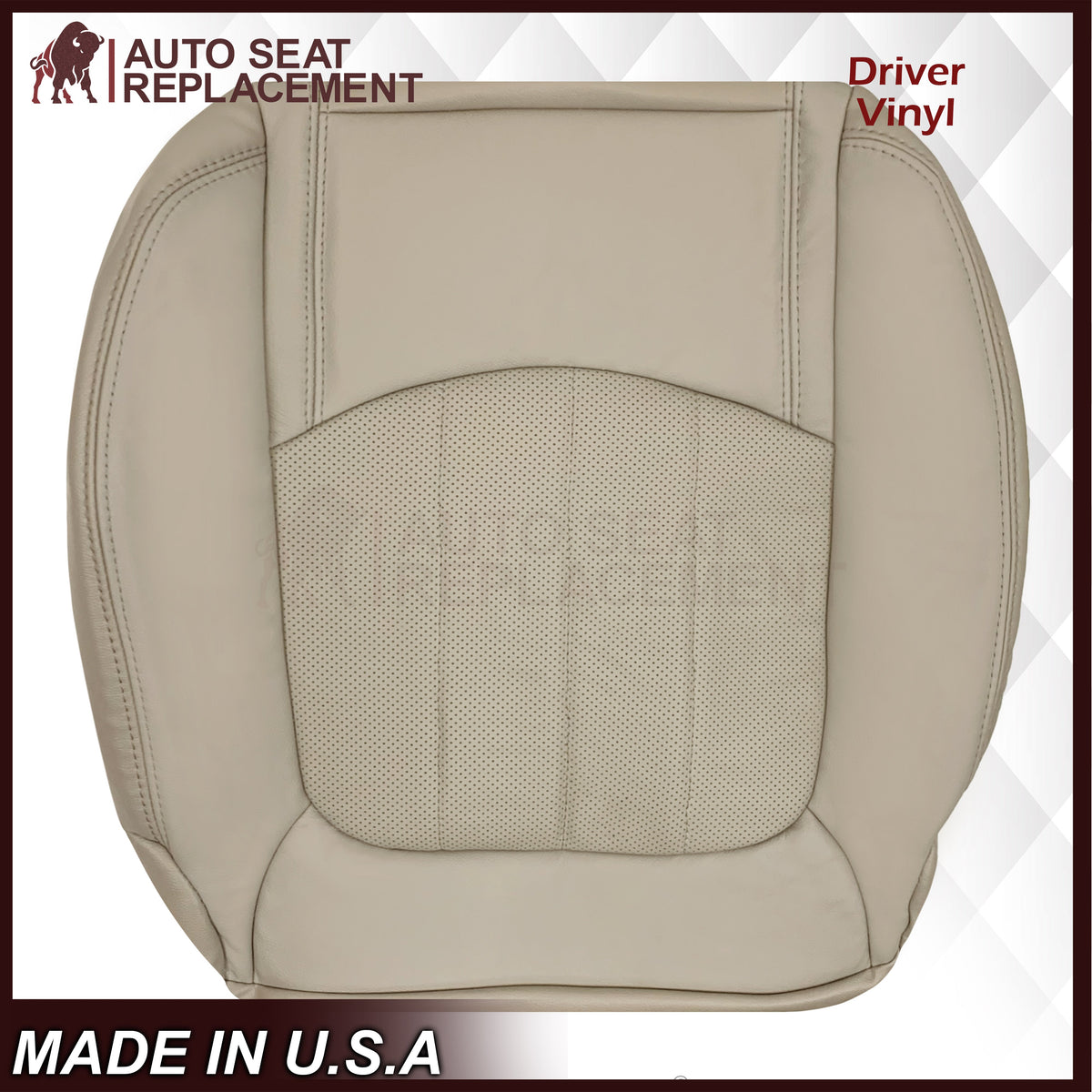 2009-2012 Chevrolet Traverse LT/LTZ Driver or Passenger Replacement Seat Cover: Perforated, Tan