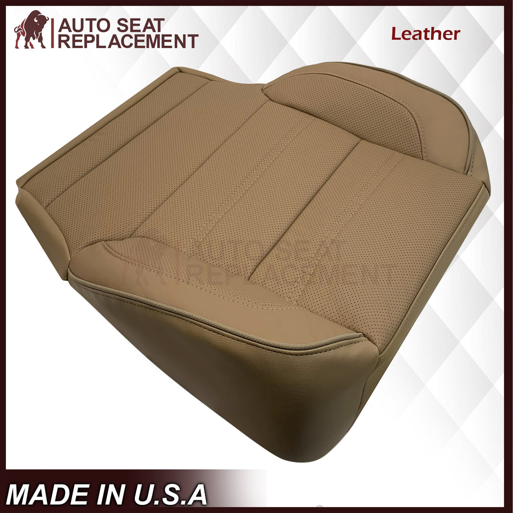 2014-2019 GMC Sierra Denali Perforated Genuine Leather Replacement Seat Cover In Dune Tan