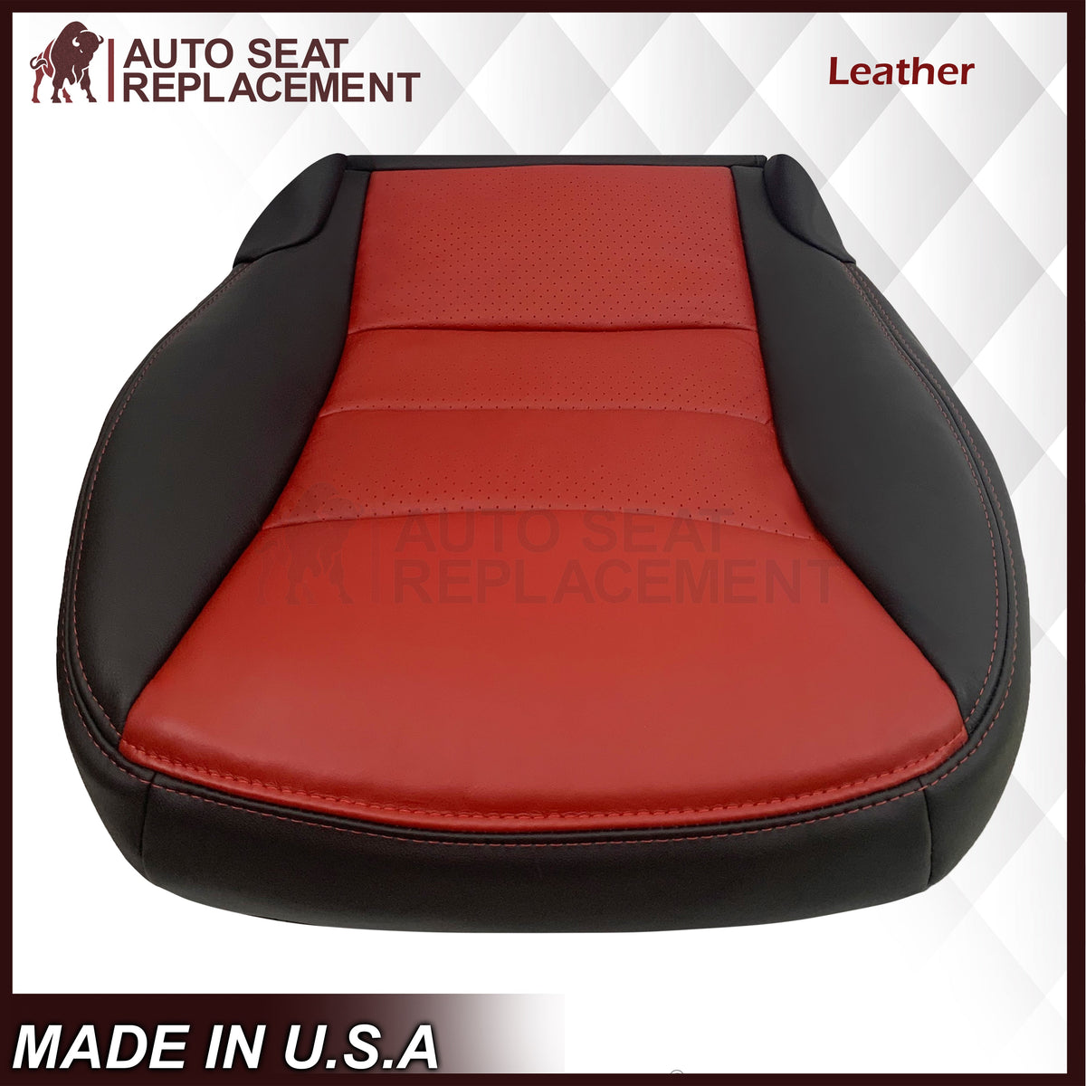 2005 - 2007 Corvette C6 Replacement Seat Cover: C6 2-tone black and Cobalt Red Perforated