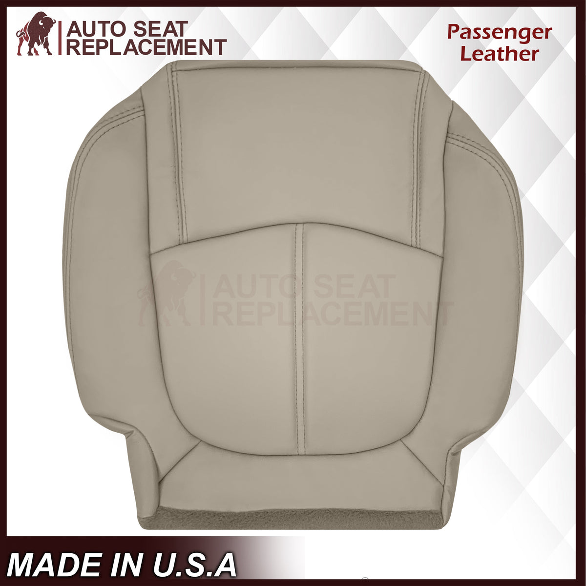 2008-2012 Buick Enclave Second Row Bottom Replacement Seat Covers In Tan: Choose Leather or Syn. Leather
