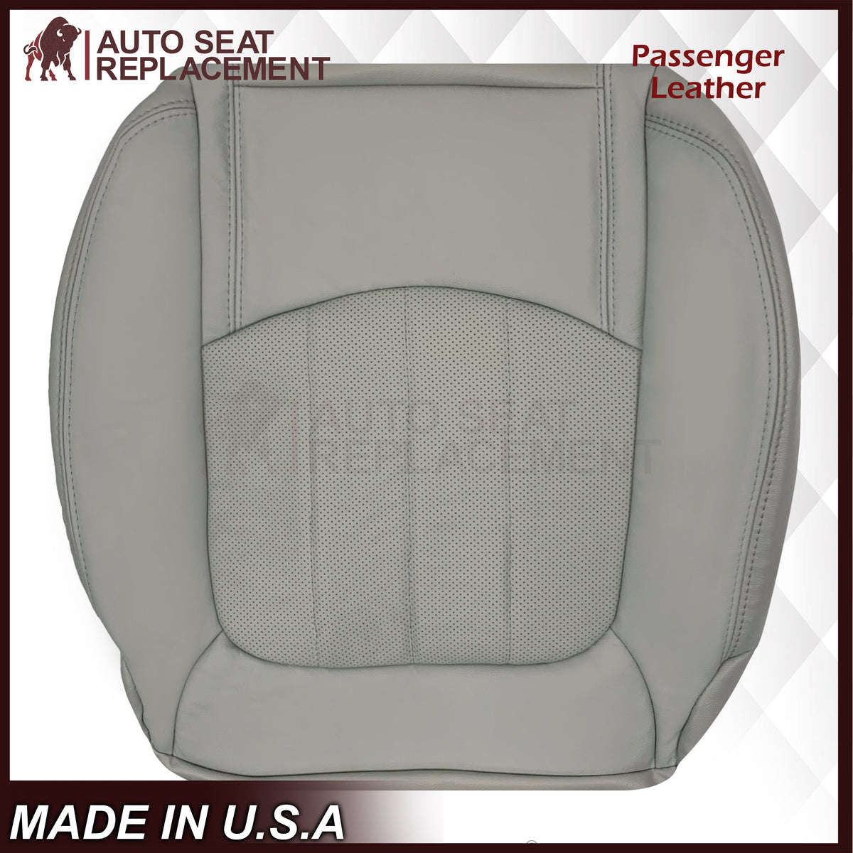 2009-2012 Chevrolet Traverse LT/LTZ Driver or Passenger Replacement Seat Cover: Perforated, Gray