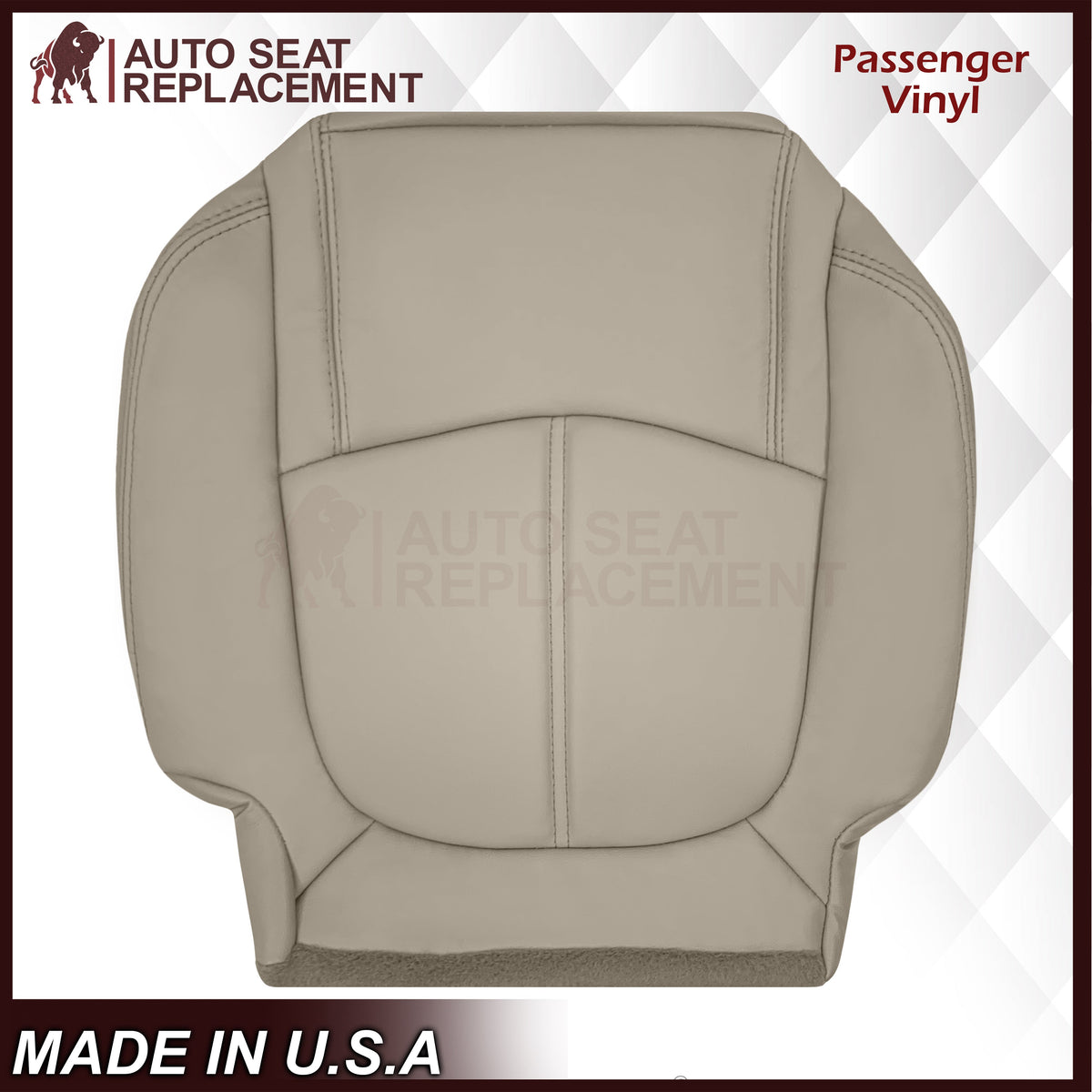 2008-2012 Buick Enclave Second Row Bottom Replacement Seat Covers In Tan: Choose Leather or Syn. Leather