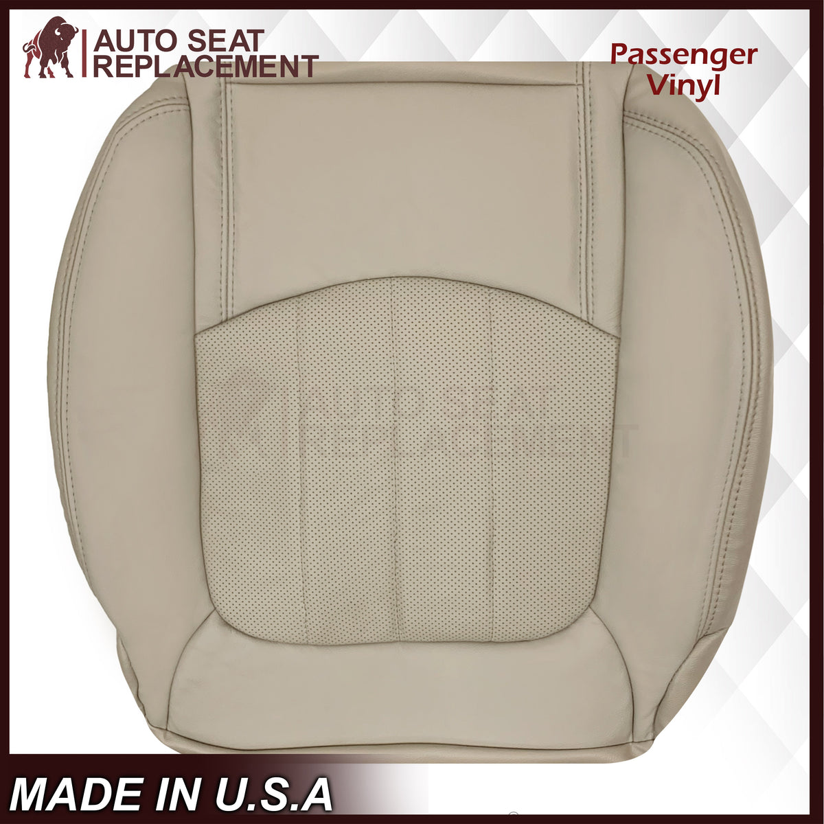2008-2012 Buick Enclave Perforated Replacement Seat Covers In Tan: Choose Leather or Syn. Leather
